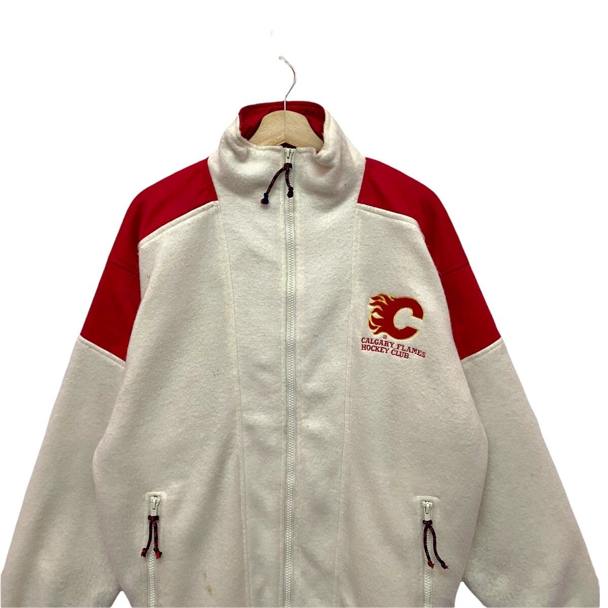 NFL - VINTAGE CALGARY FLAMES HOCKEY CLUB CANADA ZIPPER JACKET - 3