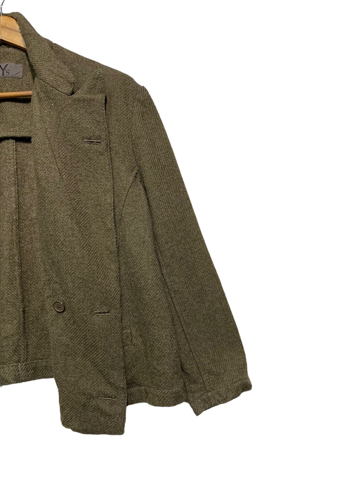 🔥Y’s WOOL DOUBLE BREAT JACKETS OLIVE GREEN - 3