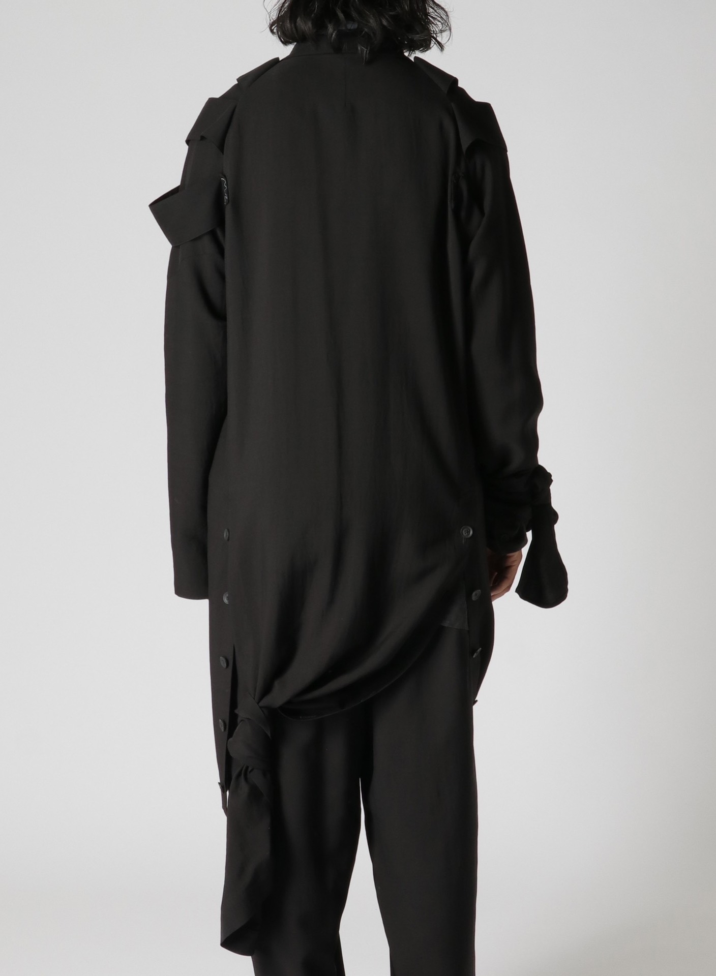 Yohji Yamamoto 24ss show knotted draped coat - 5