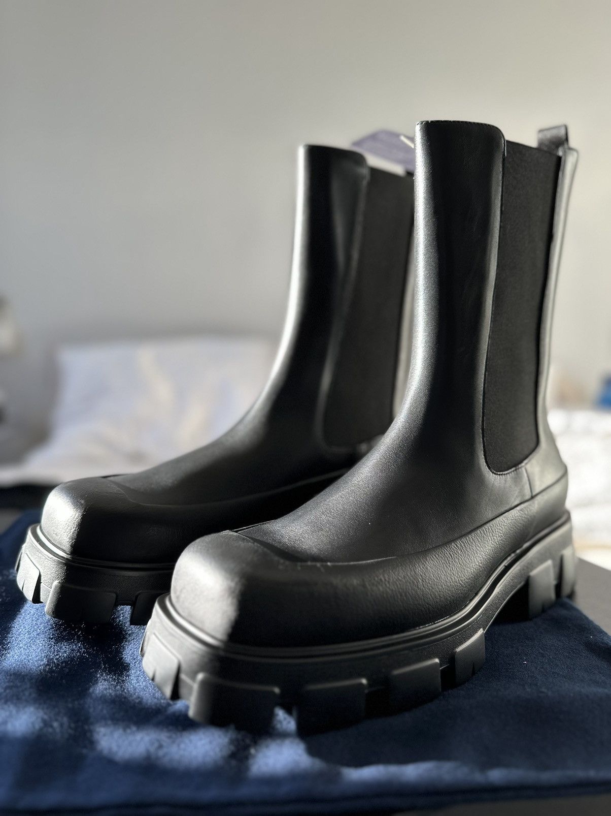 Prada Leather Chelsea Boots - 1