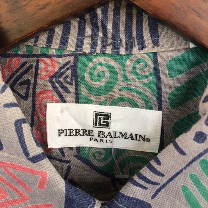 Vintage - Vintage Pierre Balmain Art Design Button Up Shirt - 3