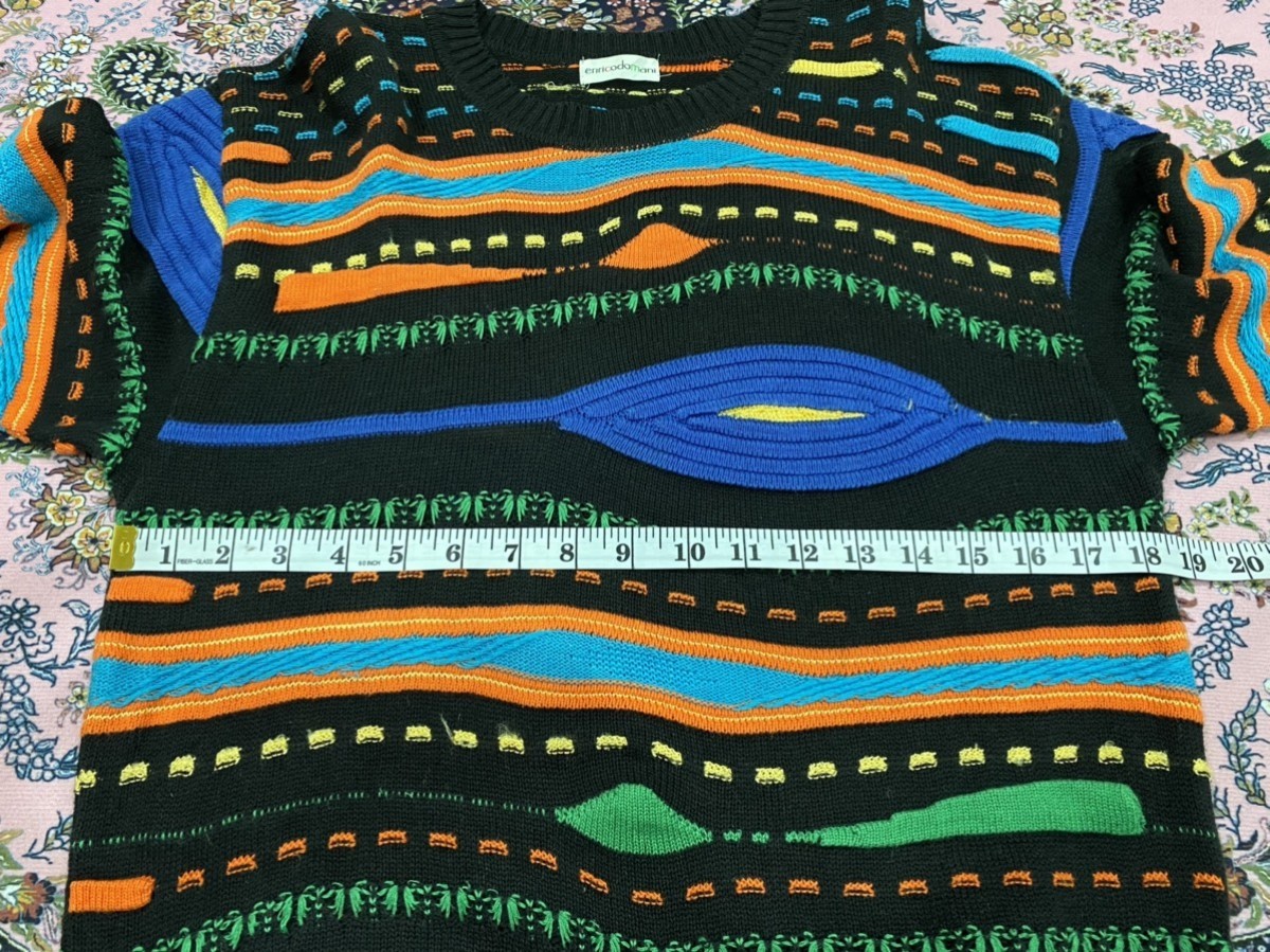 Japanese Brand - Enricodomani Colourful Knitted Pattern Sweater Pullover - 11