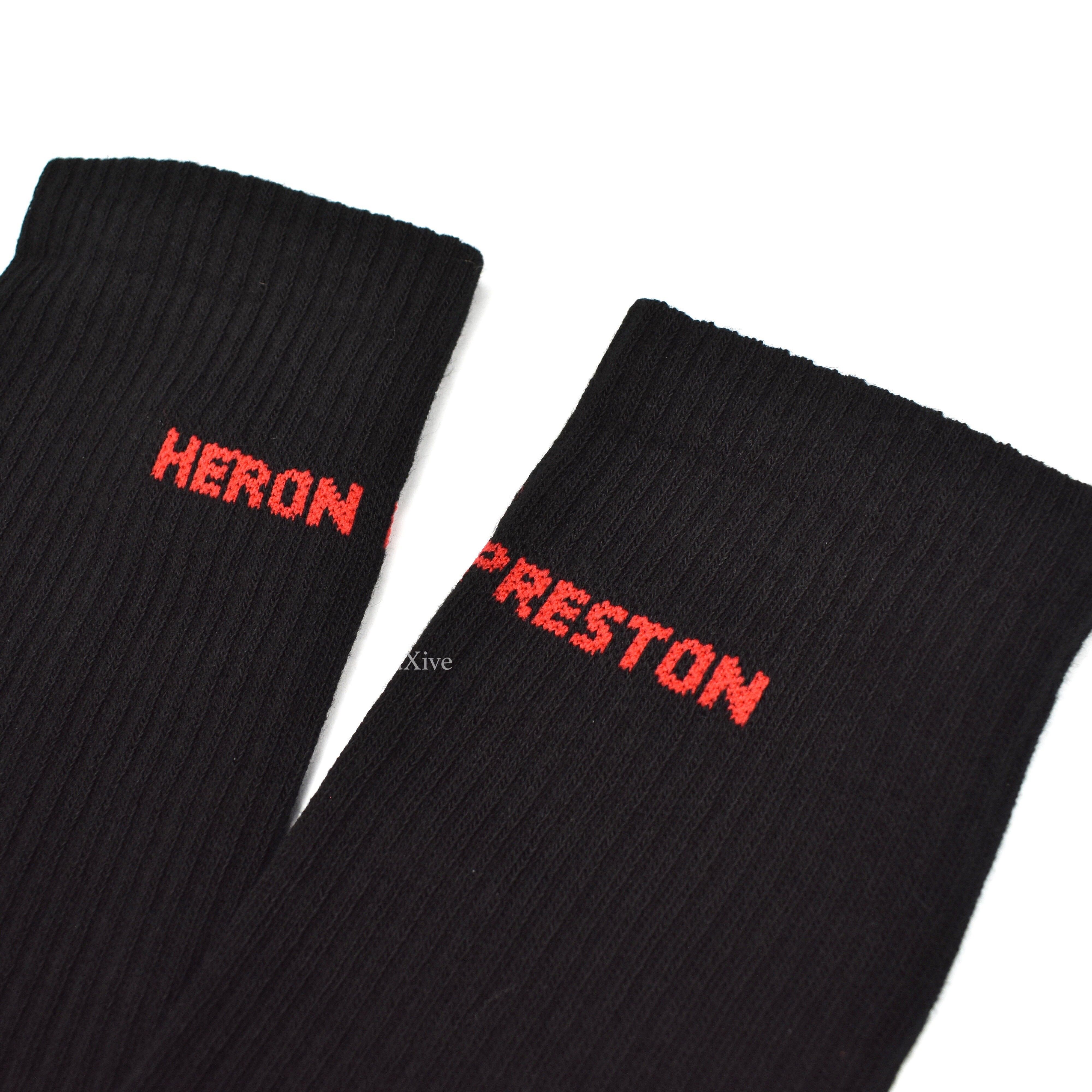 Heron Preston Black Logo Knit Socks M NWT - 6