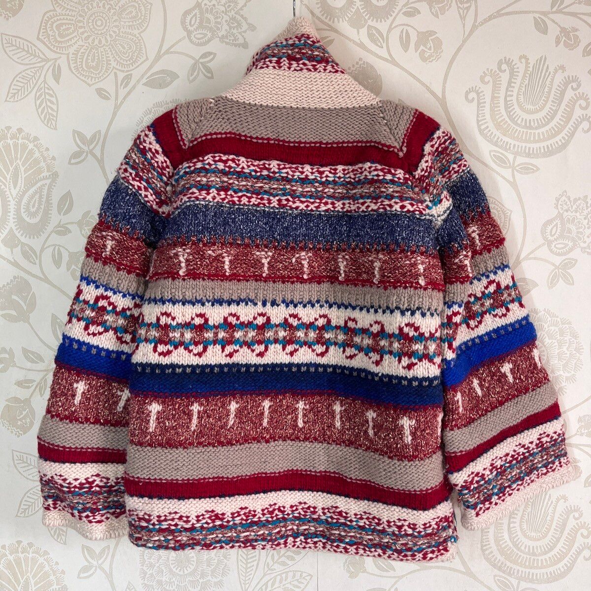 Vintage - Handmade Navajo Frantic Sweater Wool Made In Equador - 2