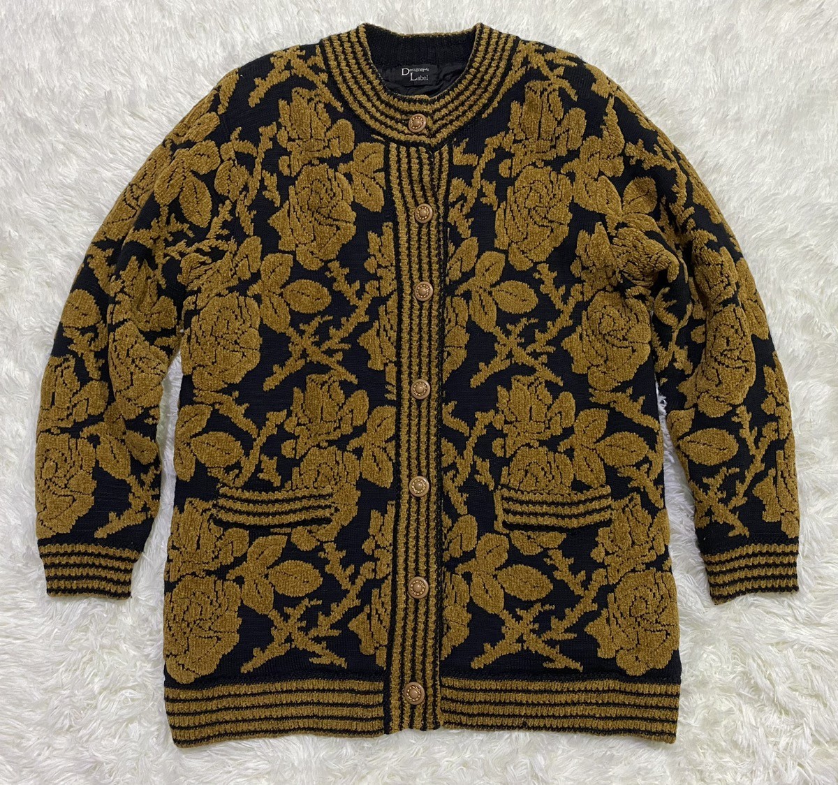 Cardigan - Designer Label Ichioku Floral Motif Sweater Cardigan - 1