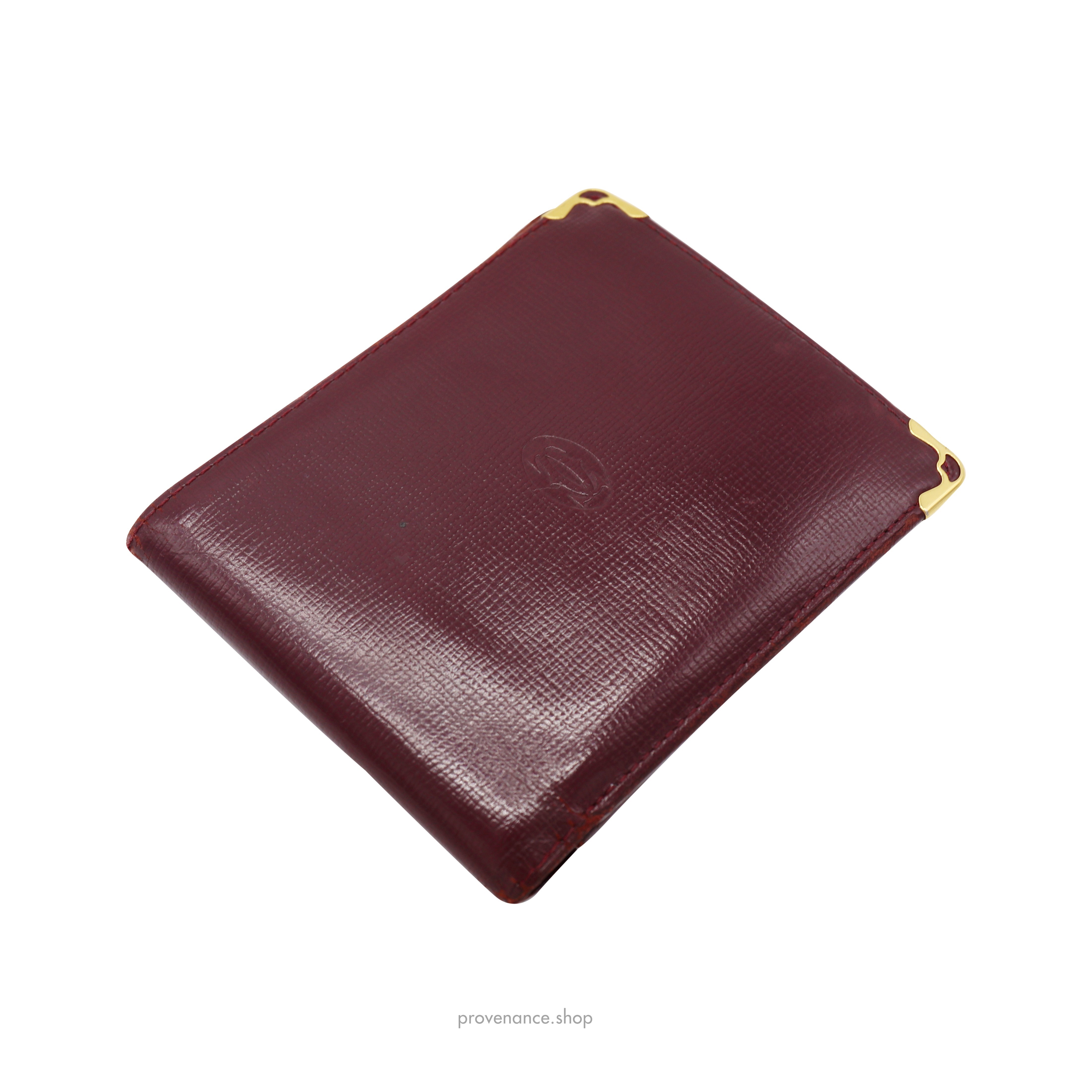 Cartier 6CC Bifold Wallet - Burgundy Calfskin Leather - 2