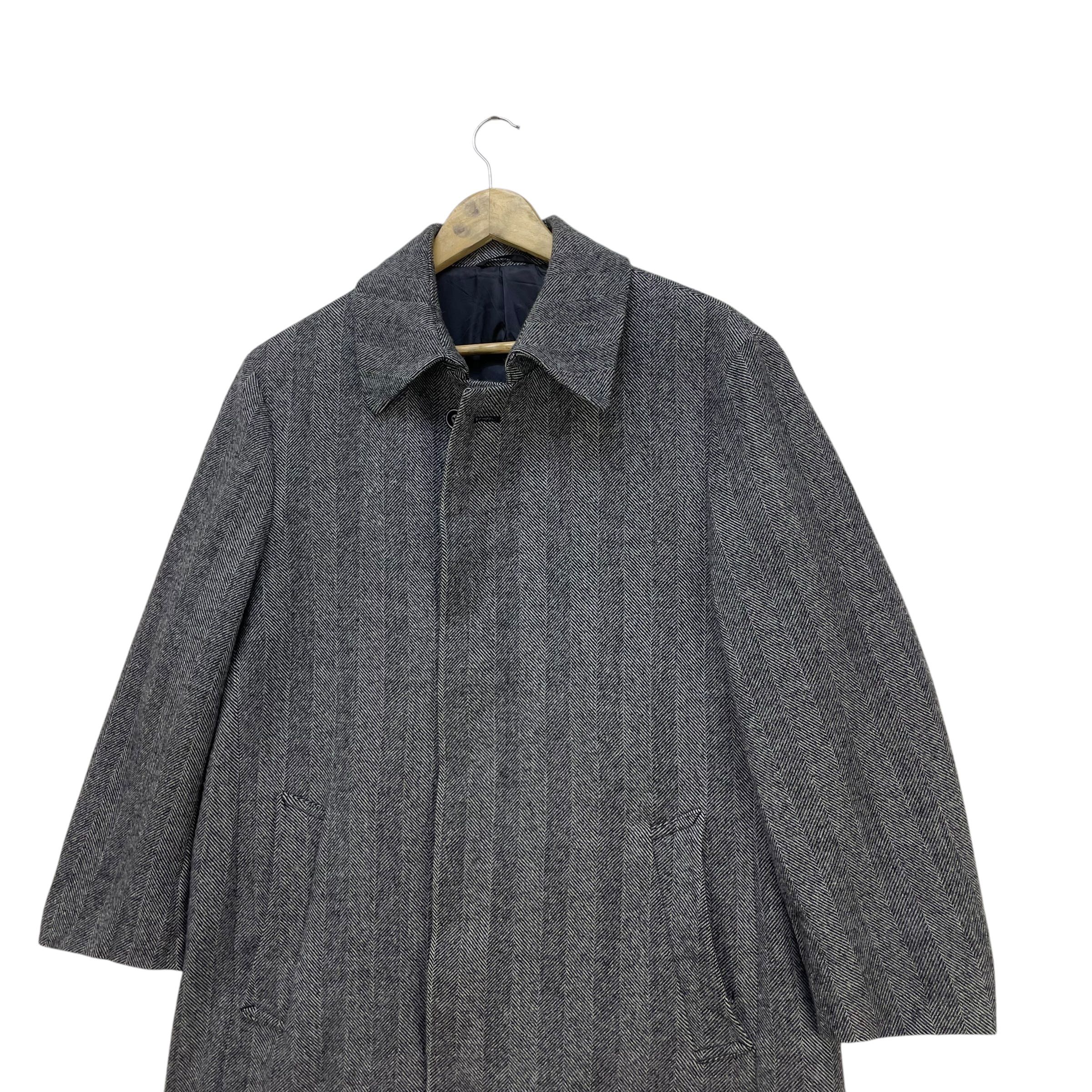 Vintage Loro Piana Herringbone Long Coat Jacket - 3