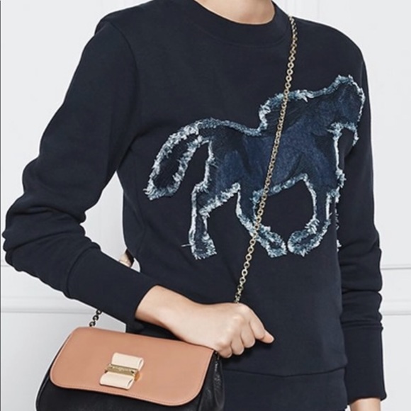 See by Chloe denim horse appliqué Sweatshirt. - 1