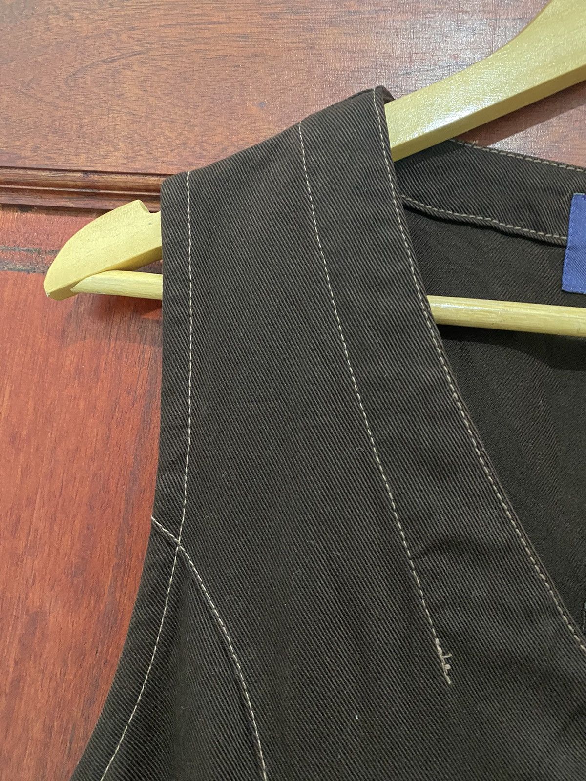 Mcm Button Up Brown Vest Made Japan - 4