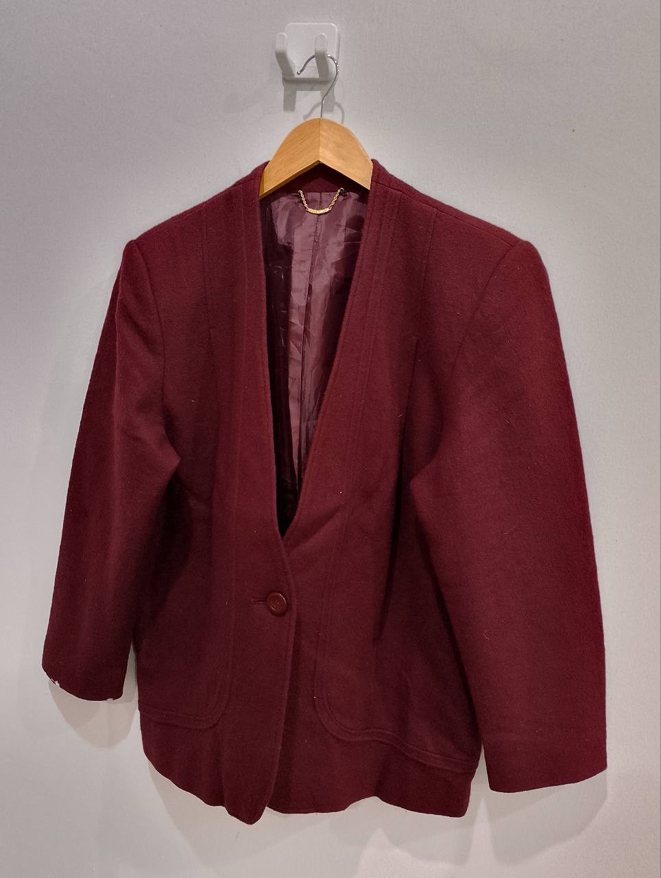 Archival Clothing - ELEGANT Red Wool Made in Japan Suit Coat Blazer - 4