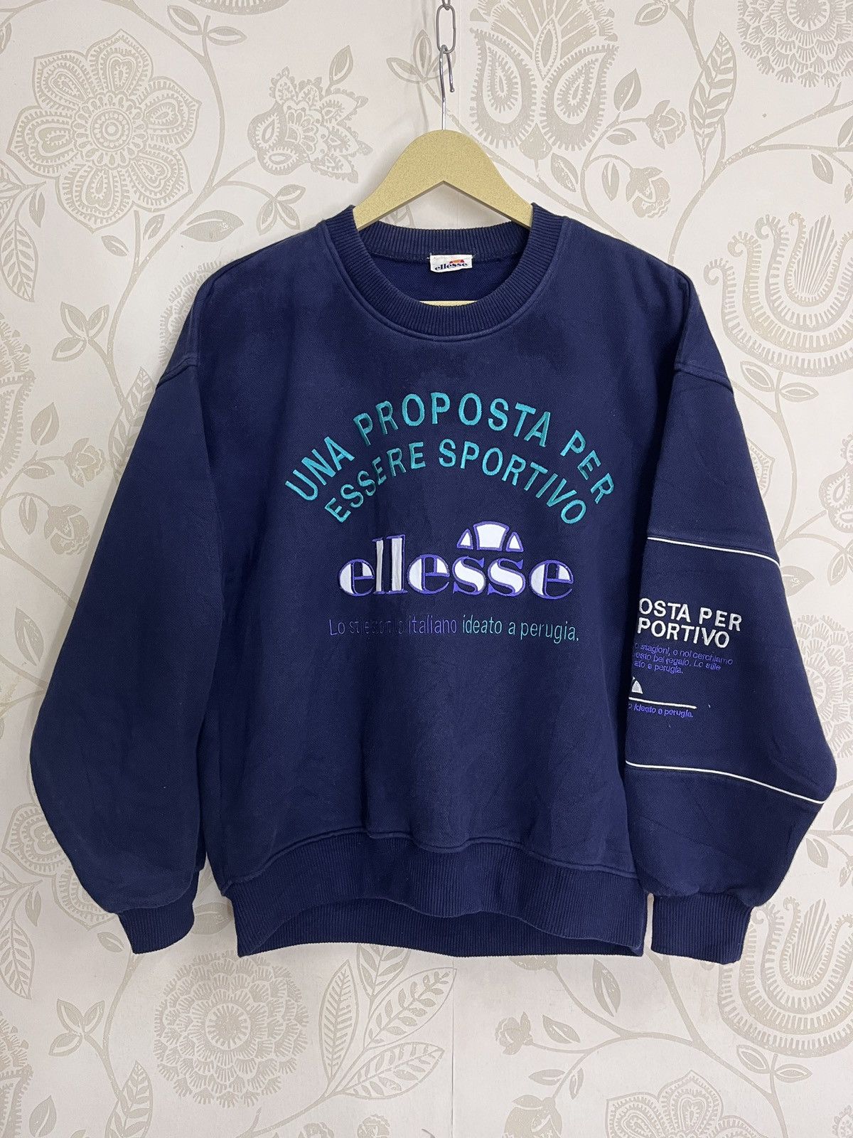 Iconic Ellesse Sweater Big Logo Embroidery Vintage 80s - 17