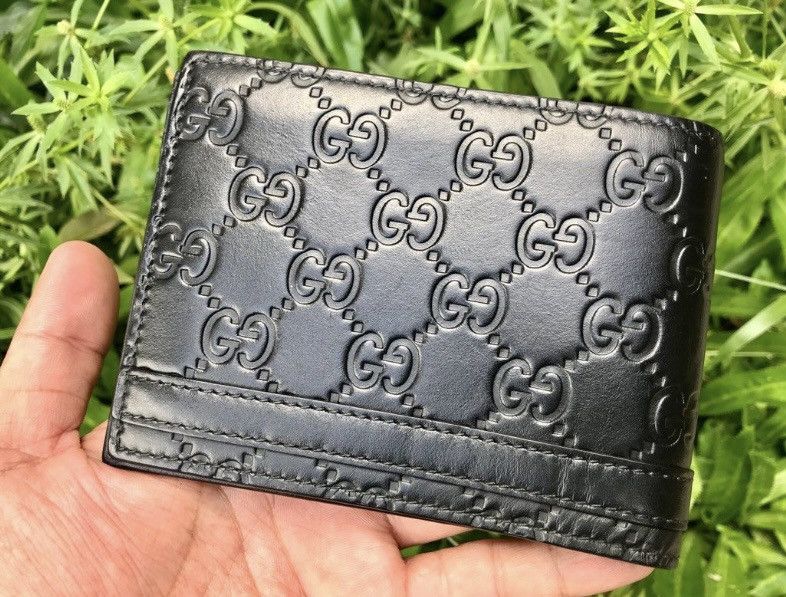 Authentic Gucci Guccisima Leather Black Bifold Wallet - 2