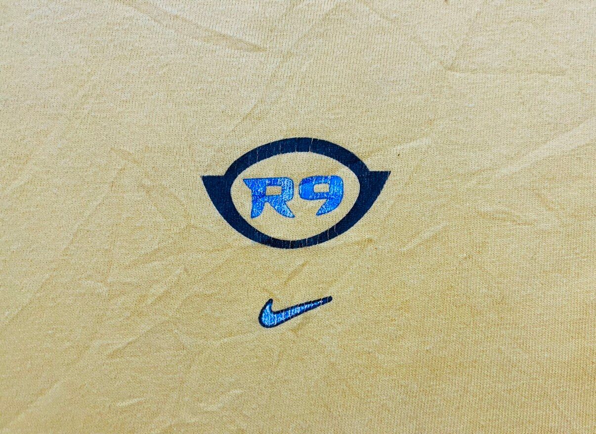 Vintage Nike Ronaldo R9 T-Shirt Football Soccer Yellow - 4