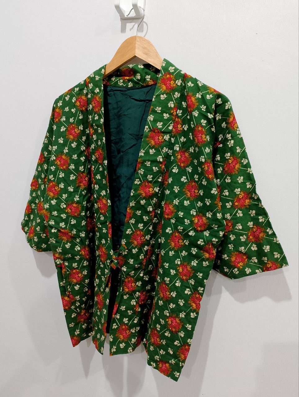 Archival Clothing - Japanese Floral Green Abstract Kimono - 4