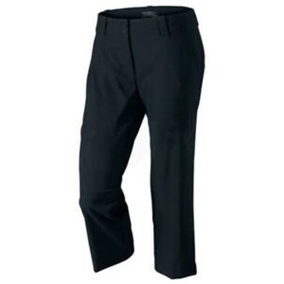Nike Golf Dri-Fit Tech Capri Pants High Waist Button Up Belt Loops Black 6 Small - 4
