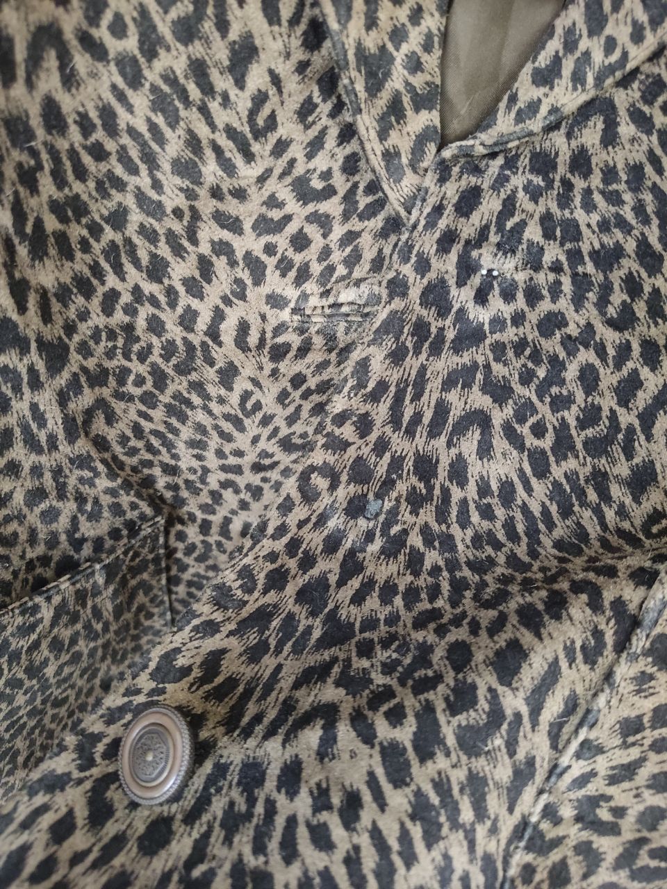 Vintage 70s Partina Tokyo Fur Leopard Graphic Wool Blazer - 9