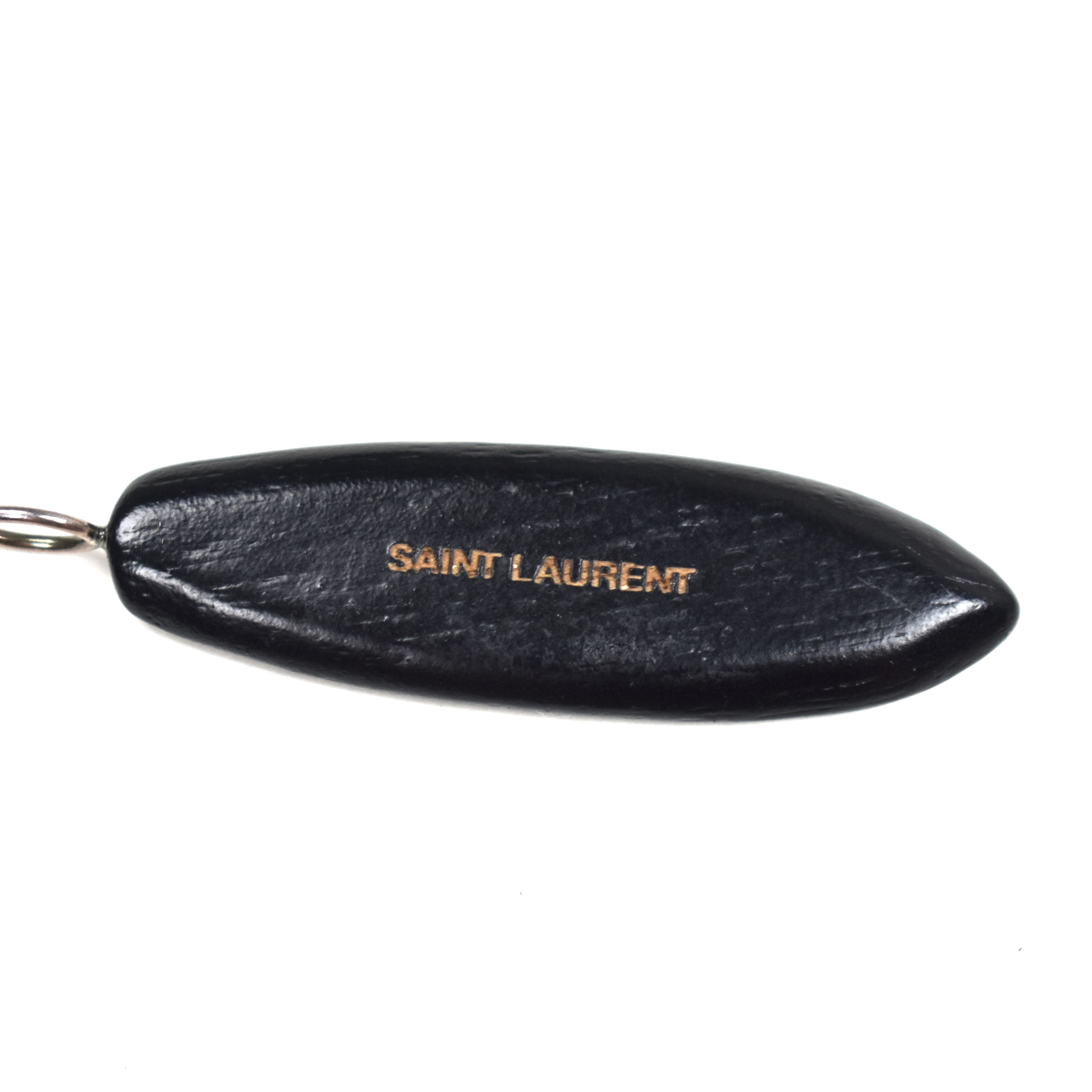 Saint Laurent Wooden Surfboard Logo Pendant Chain Necklace - 5