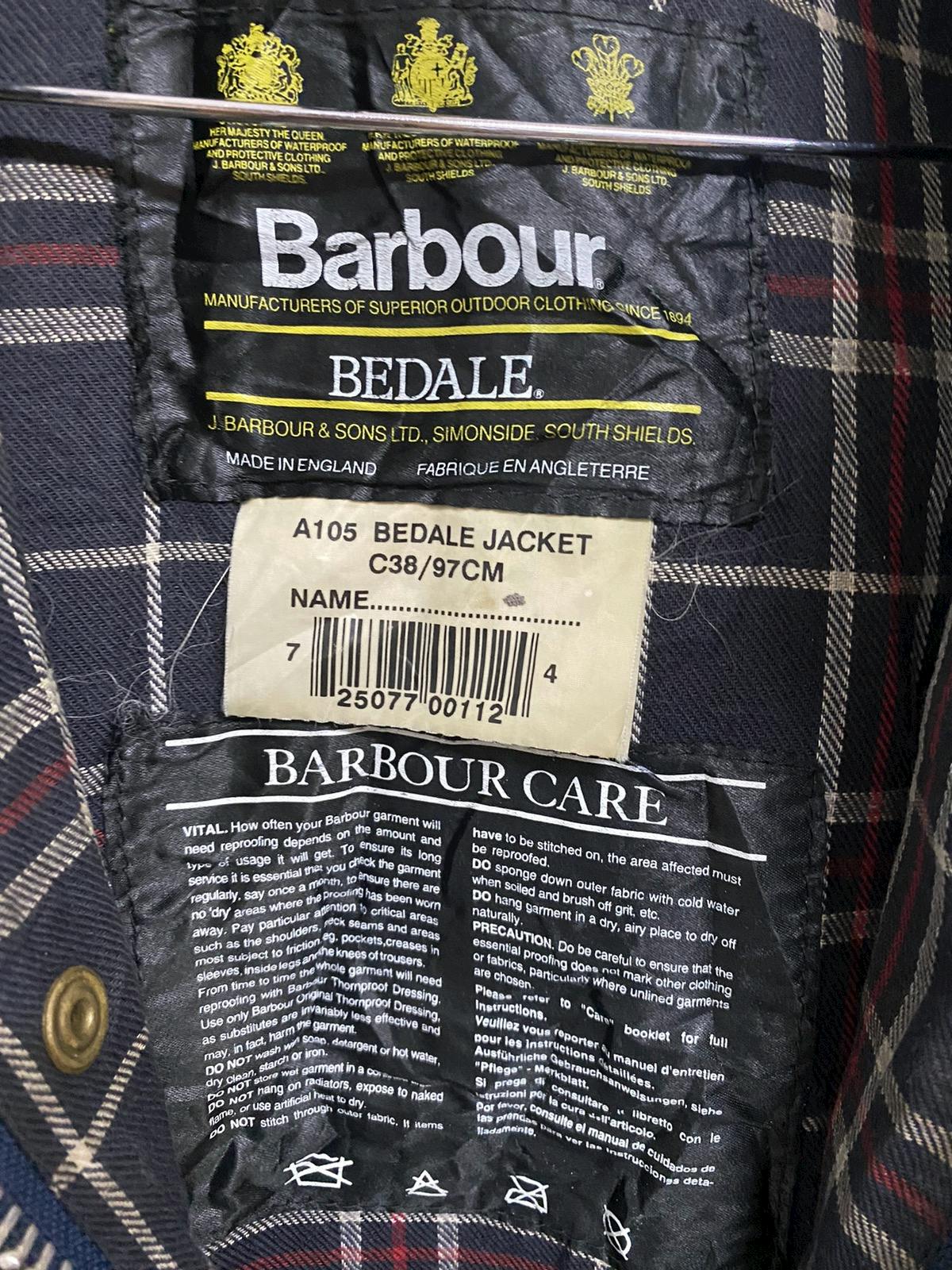Barbour Bedale A105 Wax Jacket Made in England - 12