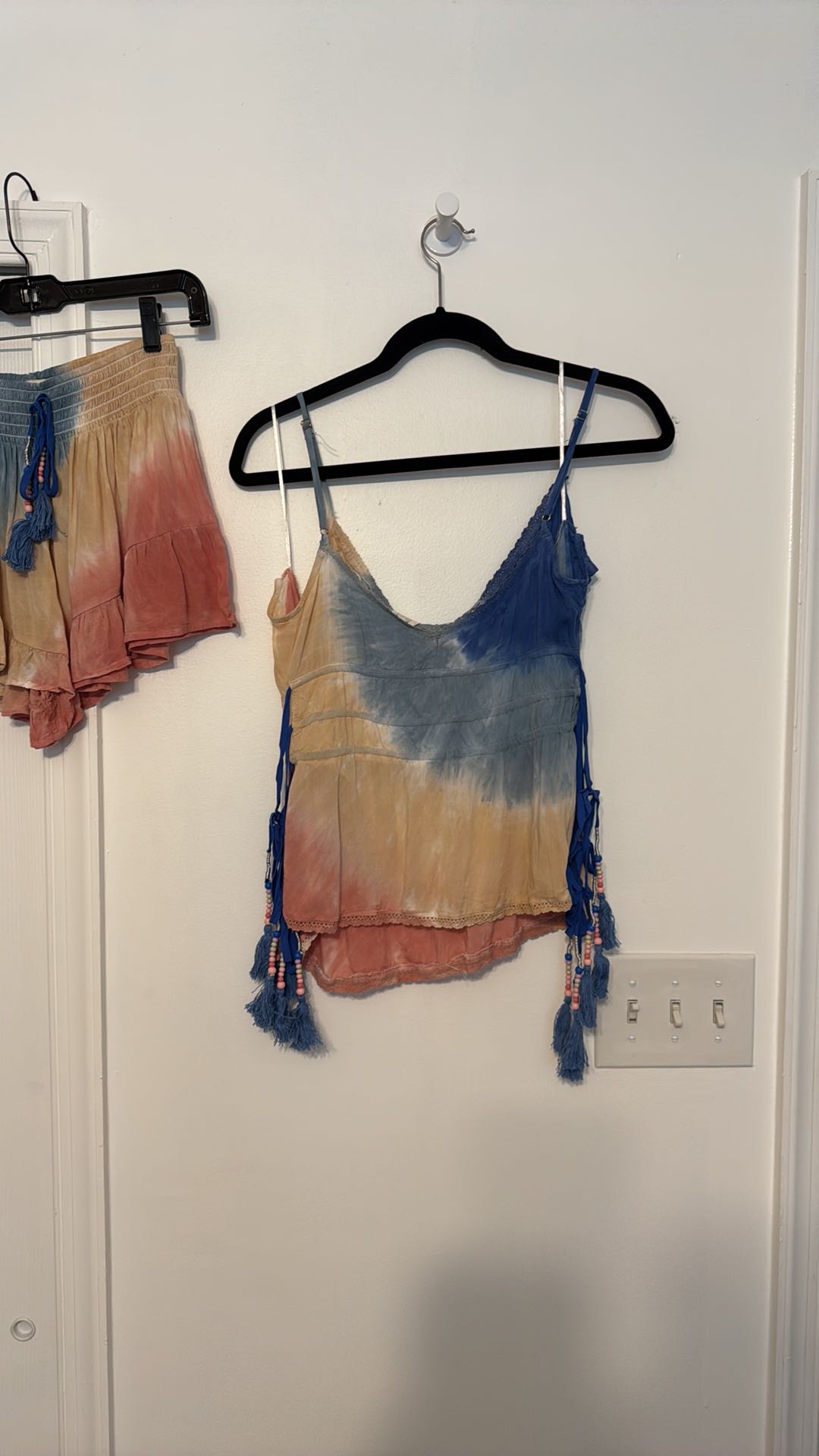 Surf Gypsy Tie Dye Boho Beach Set with Beaded Tassels - 3