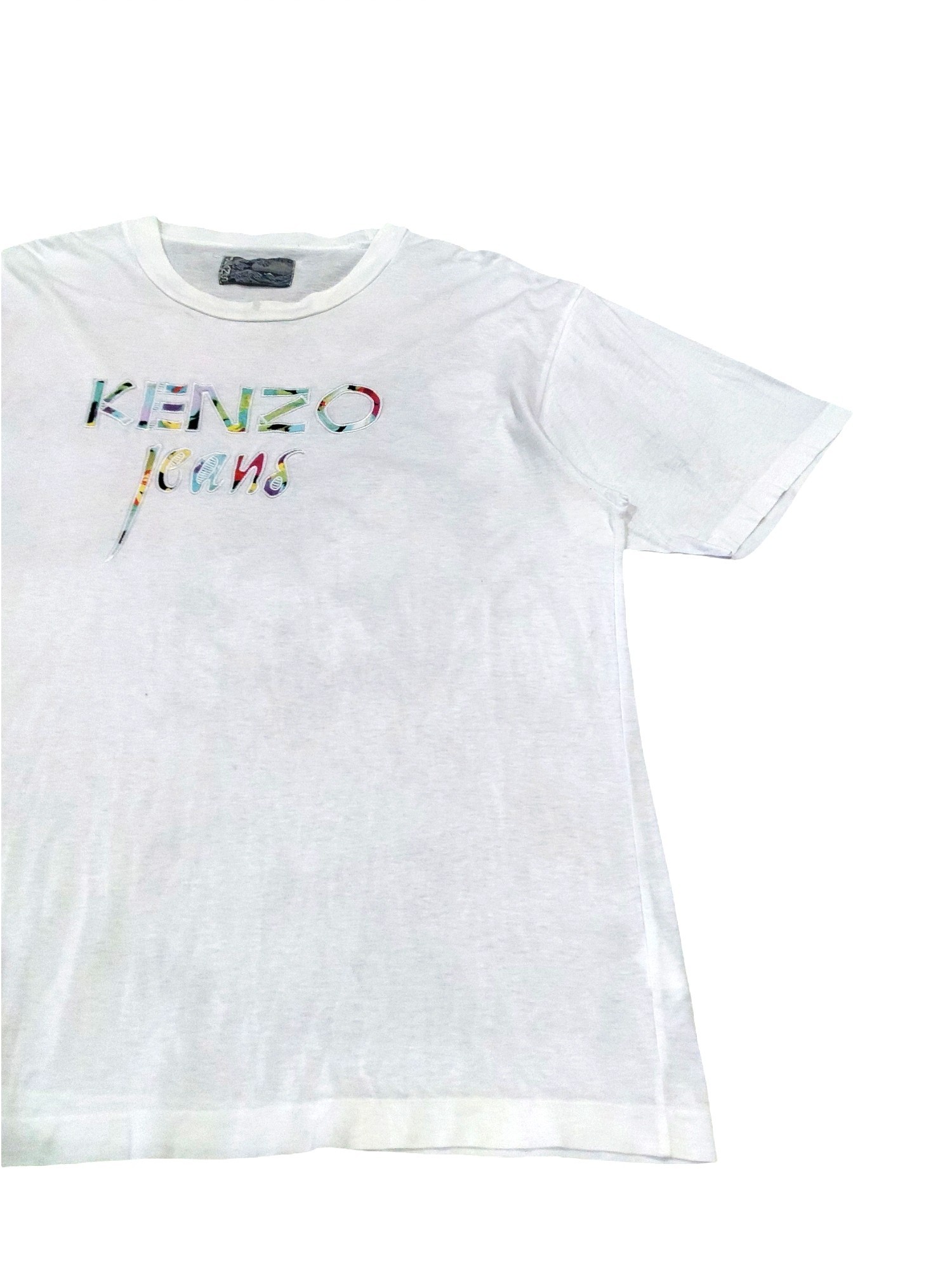 RARE! VTG 80s KENZO JEANS VIBRANT BIG SPELL OUT EMBROIDERED - 2