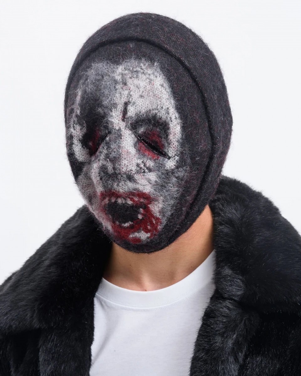 Mohair Knit Dracula Beanie / Mask - Black - 1