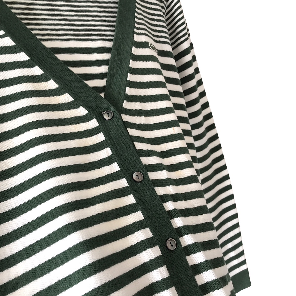 Lacoste France Green Stripe Cardigan - 4