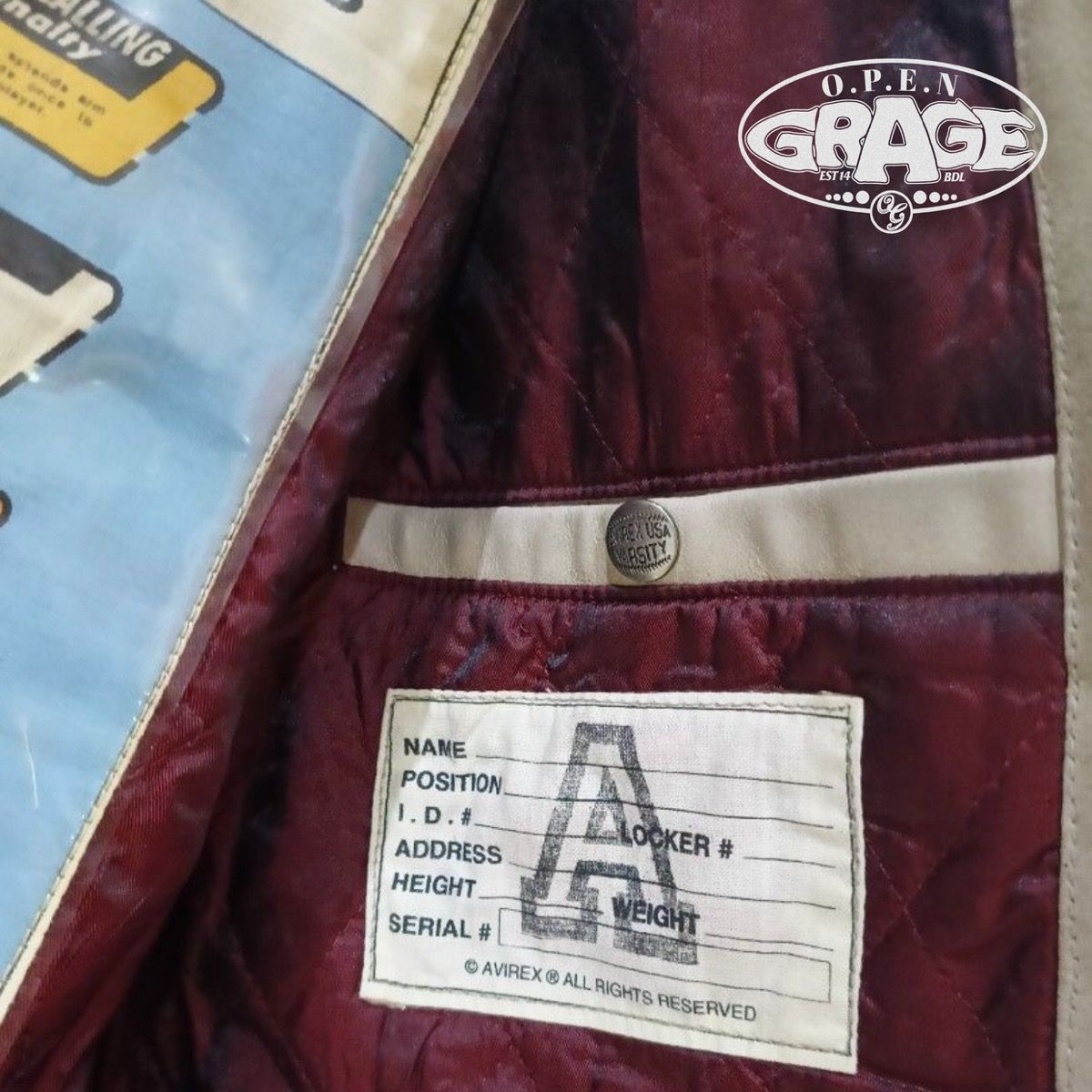 Archival Clothing - Vintage 90s Avirex Goalers Varsity Leather Jacket - 5