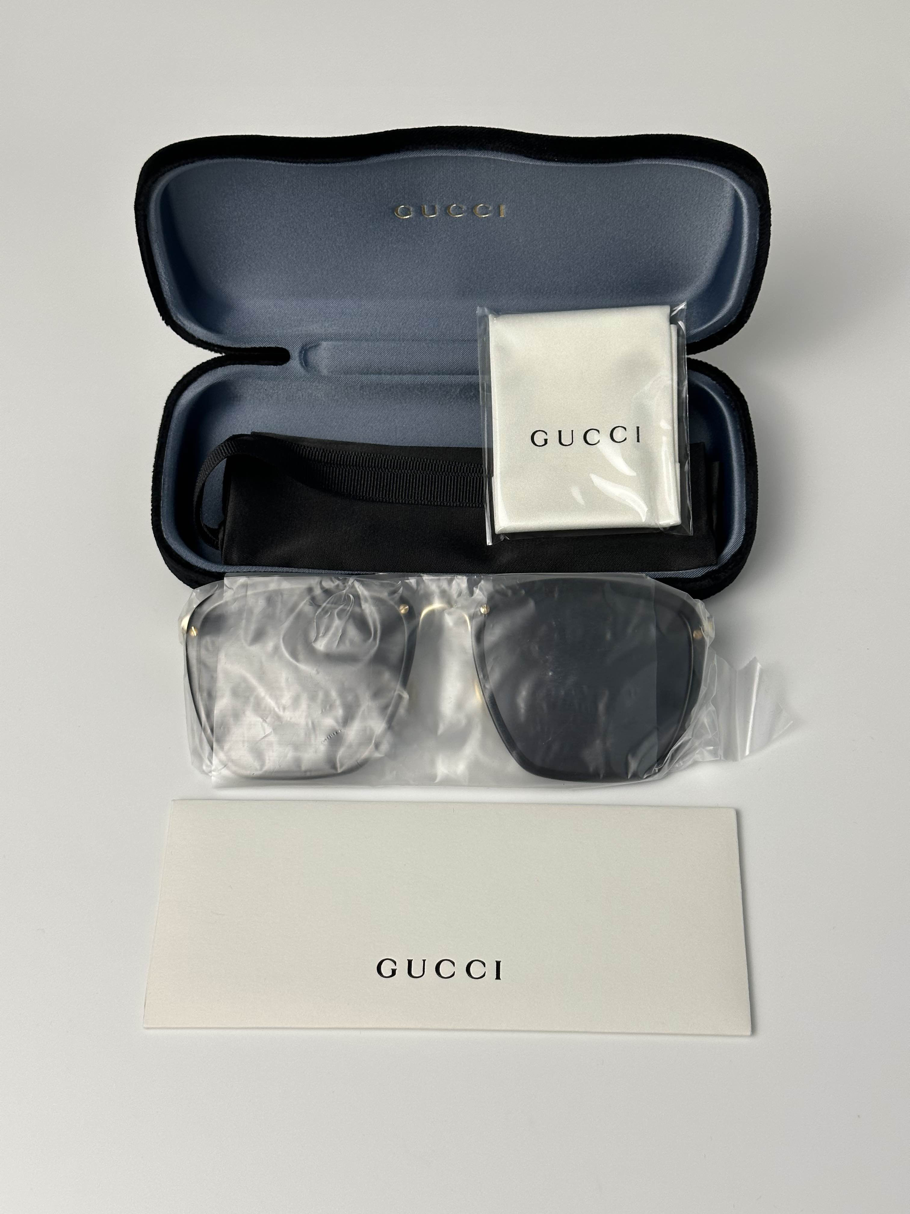 BRAND NEW GUCCI GG0673S 001 Black Gold Grey Sunglasses - 7