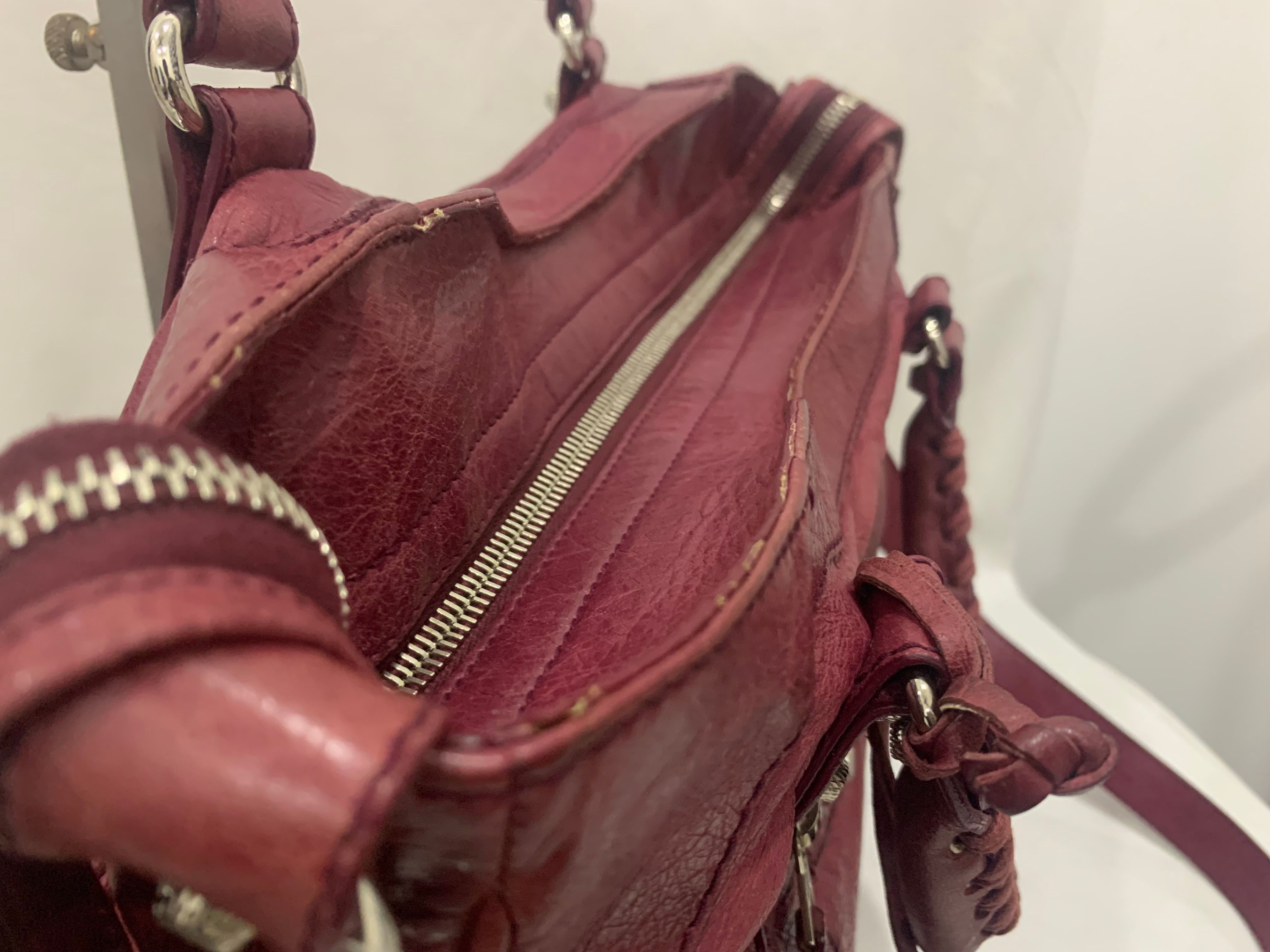 Authentic Balenciaga Giant Velo Red Leather 2 way bag - 9