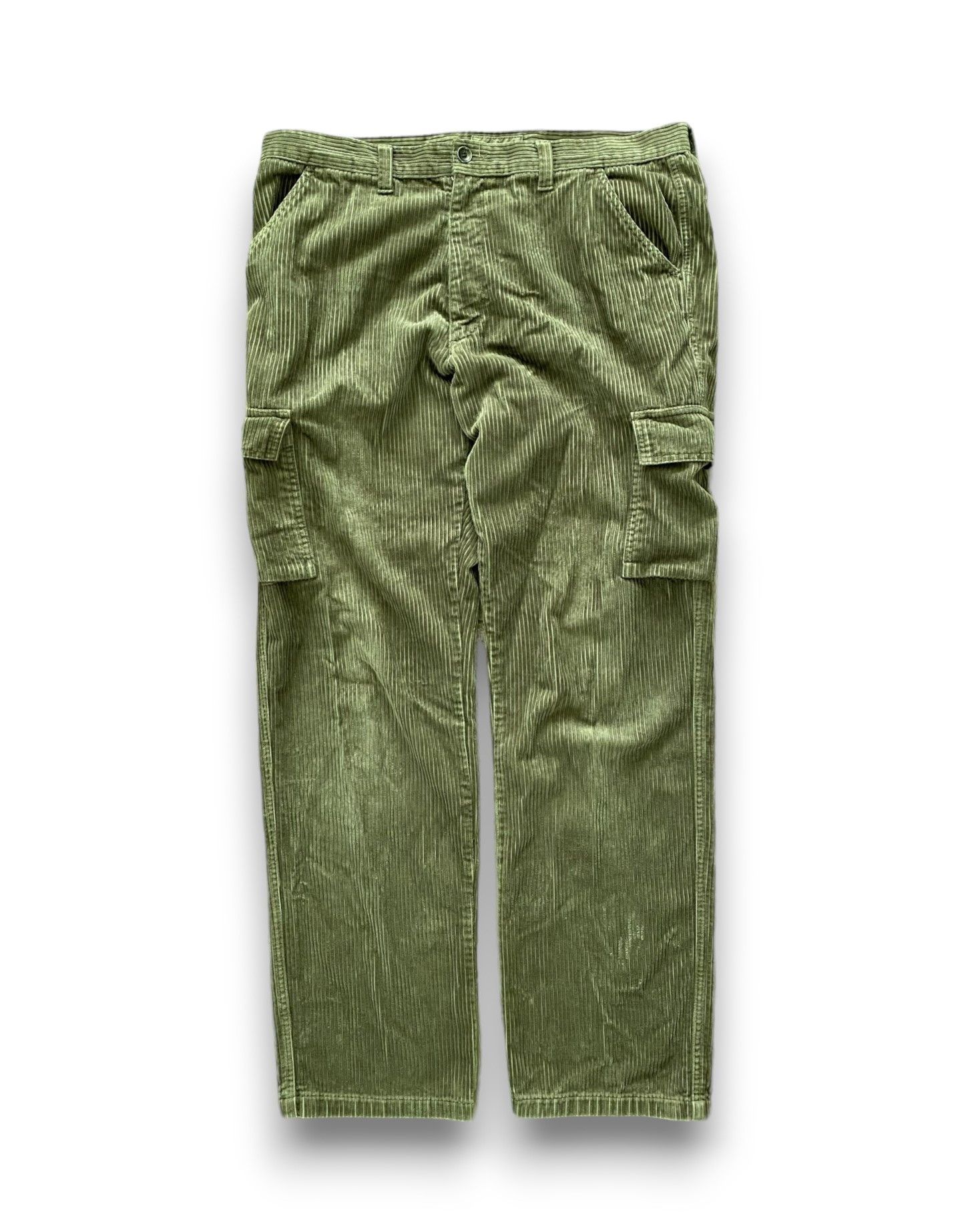 Corduroy Cargo Pants Olive Vintage Y2K Streetwear Men’s XL - 4