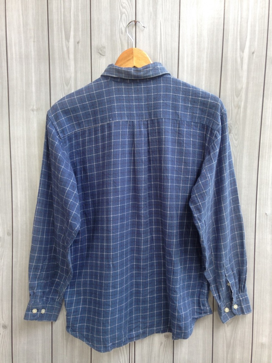 Flannel - Blue Long Sleeves Pocket Shirt Size Large - 2