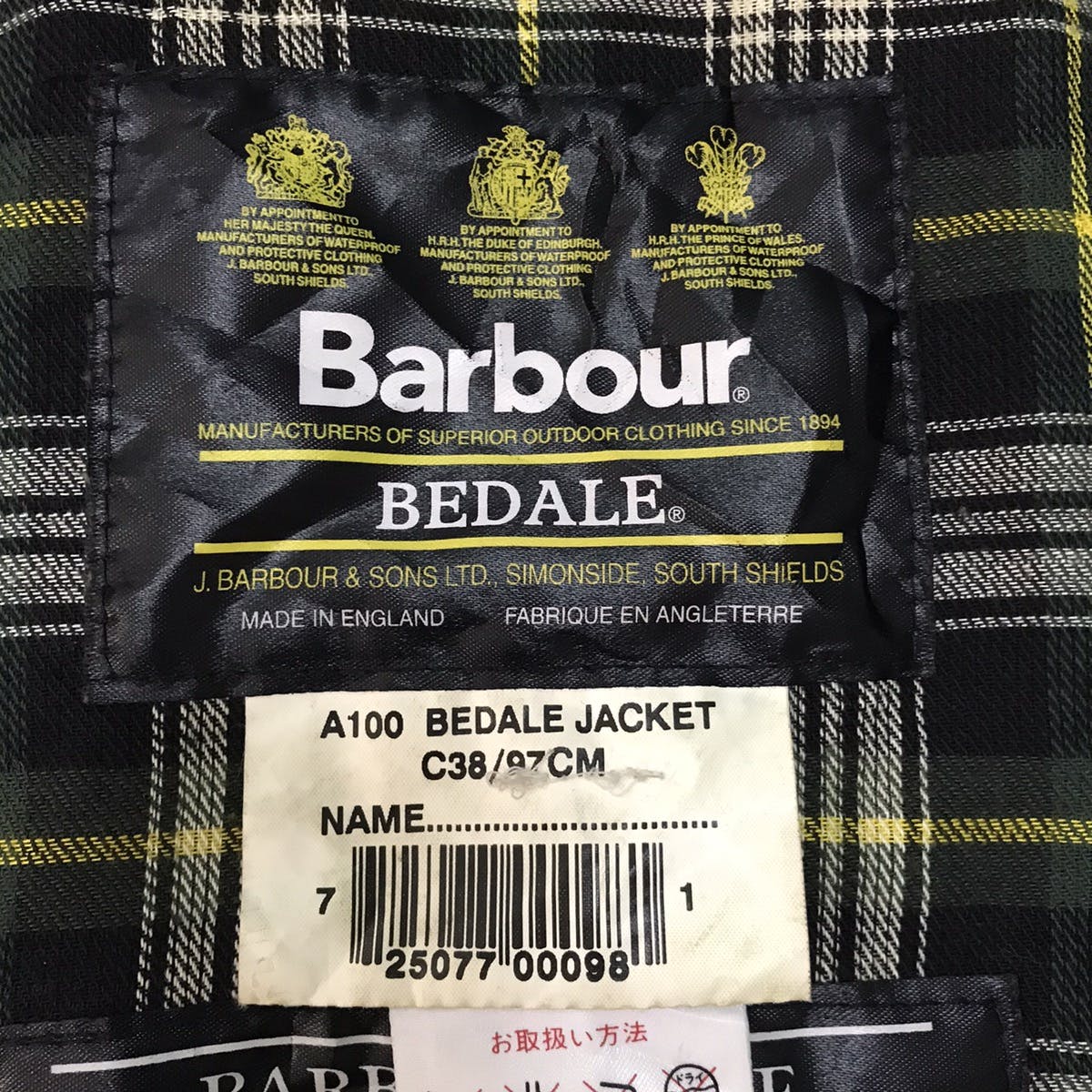 Barbour Wax A100 Bedale Jacket Made in England - 17