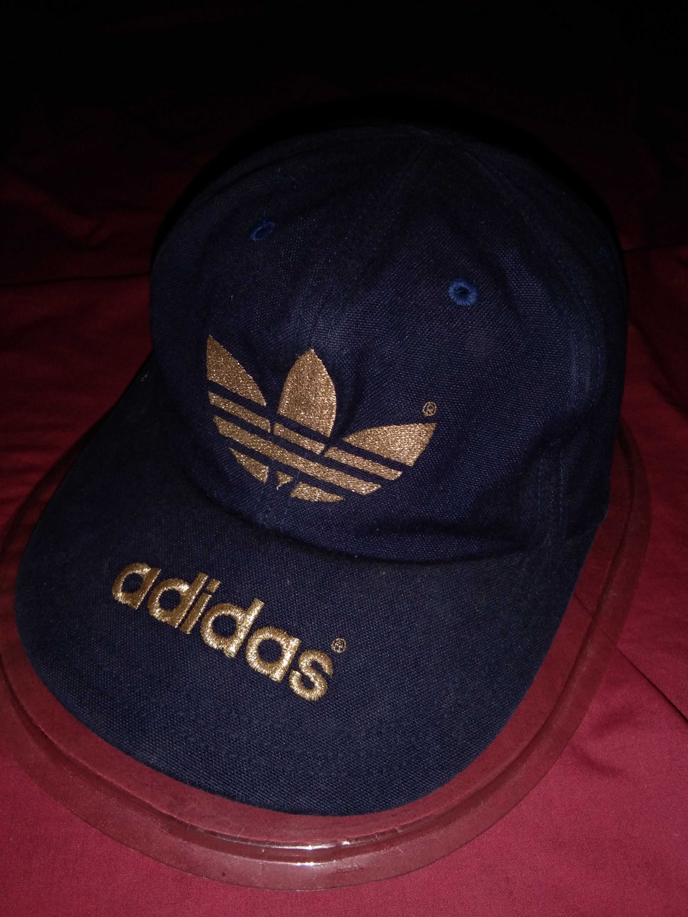 VTG 80s Adidas Trefoil Gold embroidered spell out logo - 2