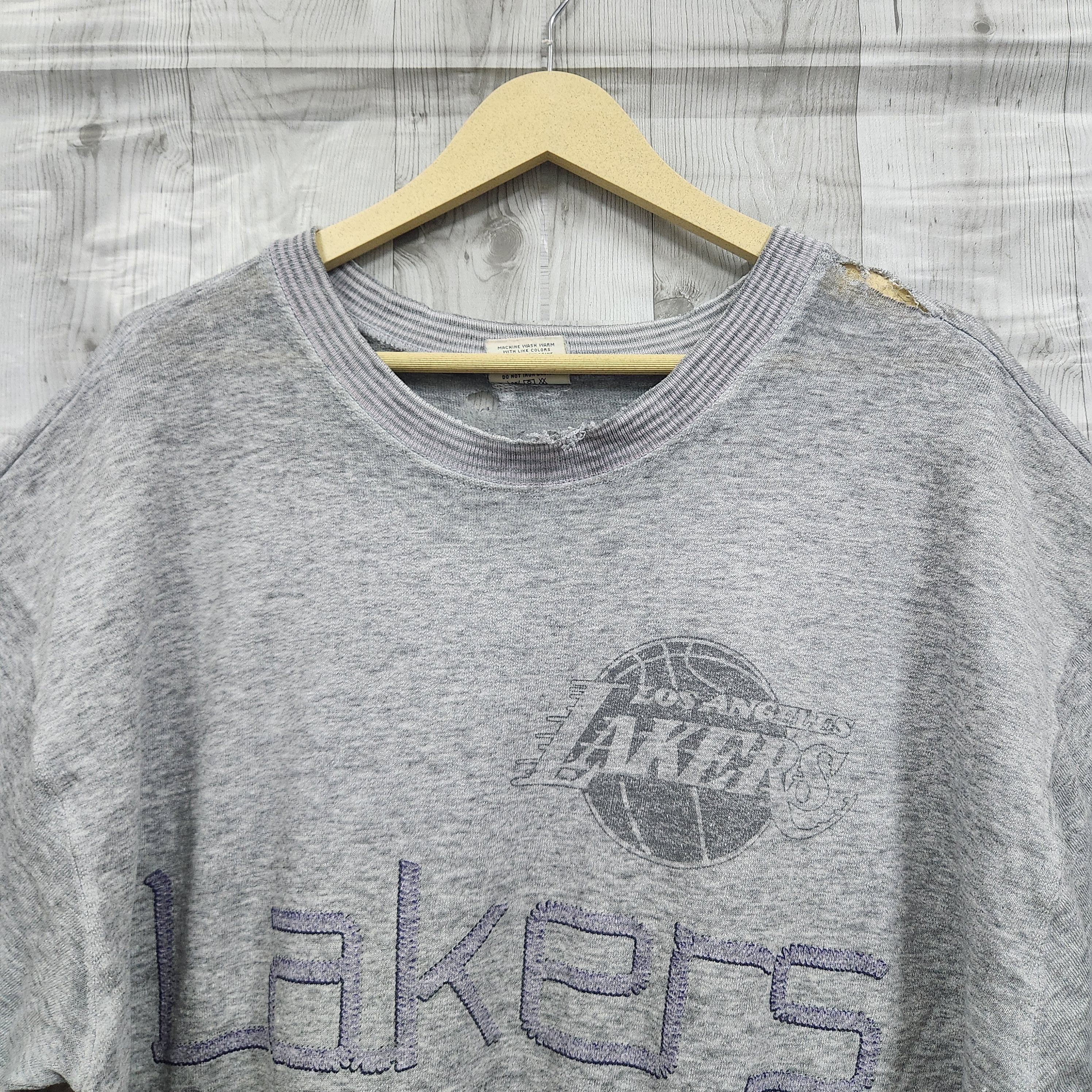 Vintage 1990s L.A. Lakers Distressed Sweater - 16