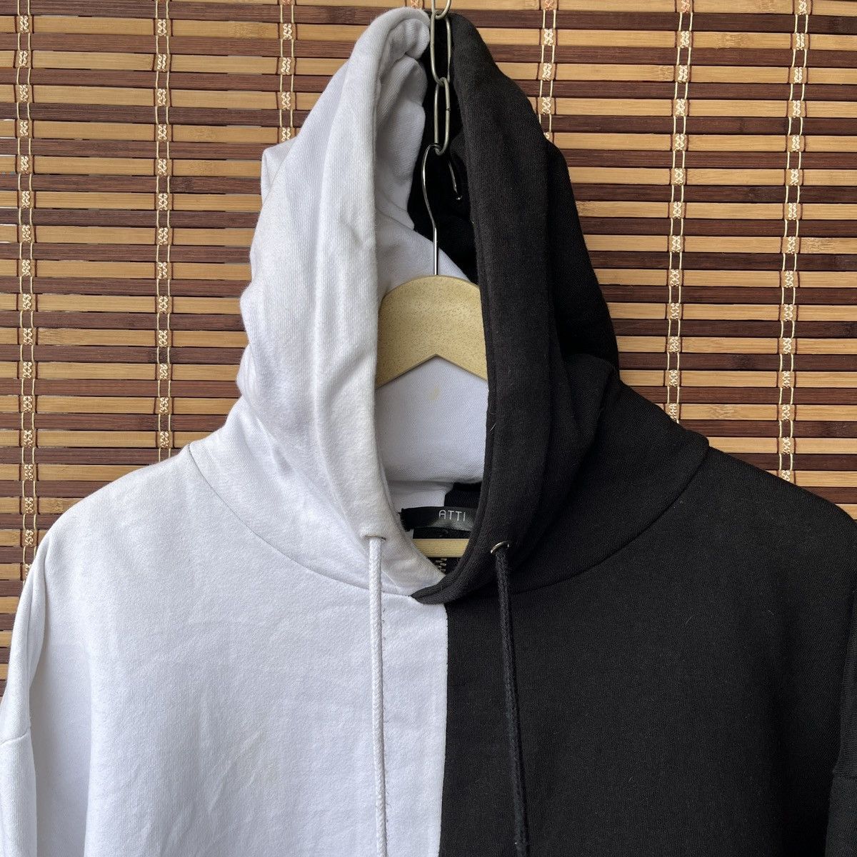 Vintage - Atti Black White Anarchy Embroidery Sweatshirts Hoodie - 4