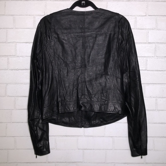 Theory Fida Black Genuine Leather Moto Jacket - 5