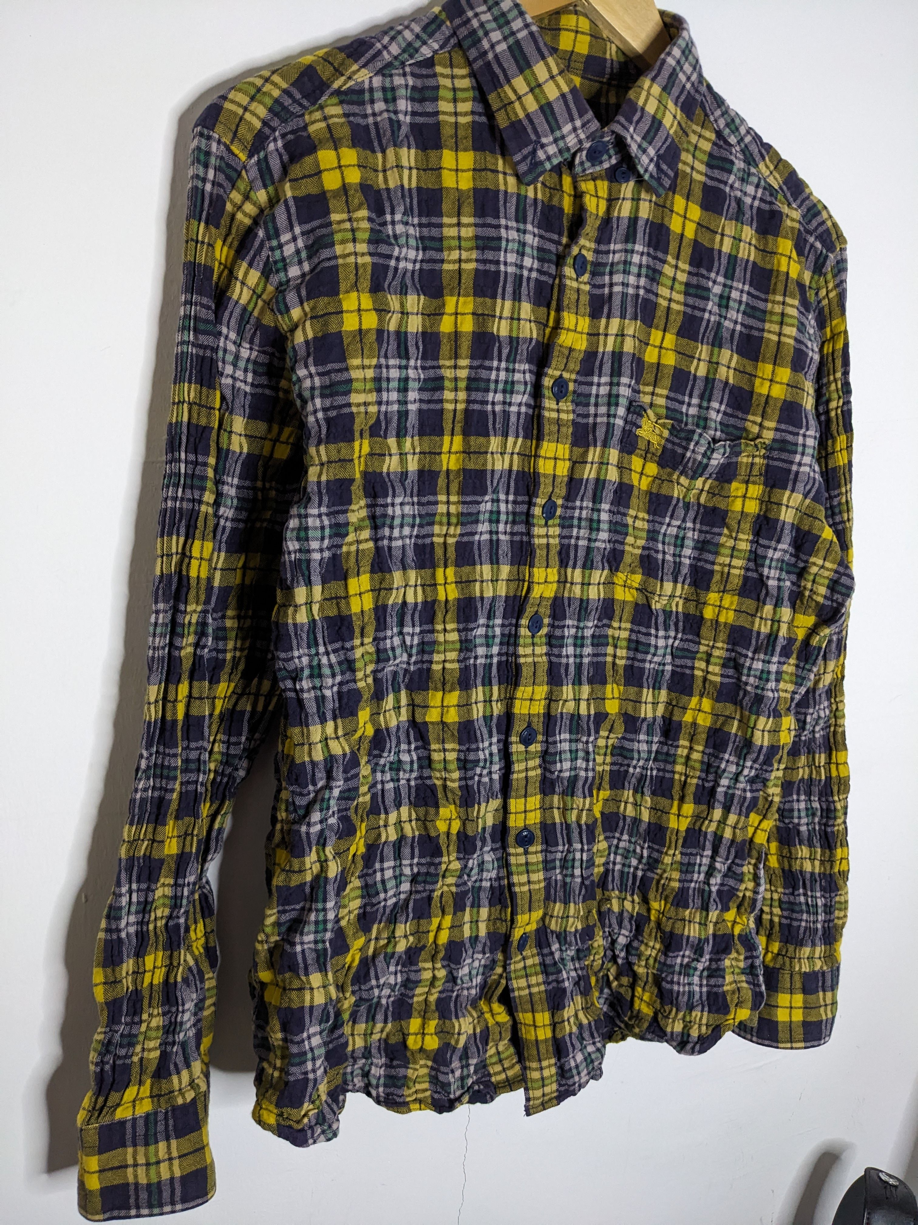 Burberry London Wrinkle Style Checked Plaid Flannel Shirt - 1