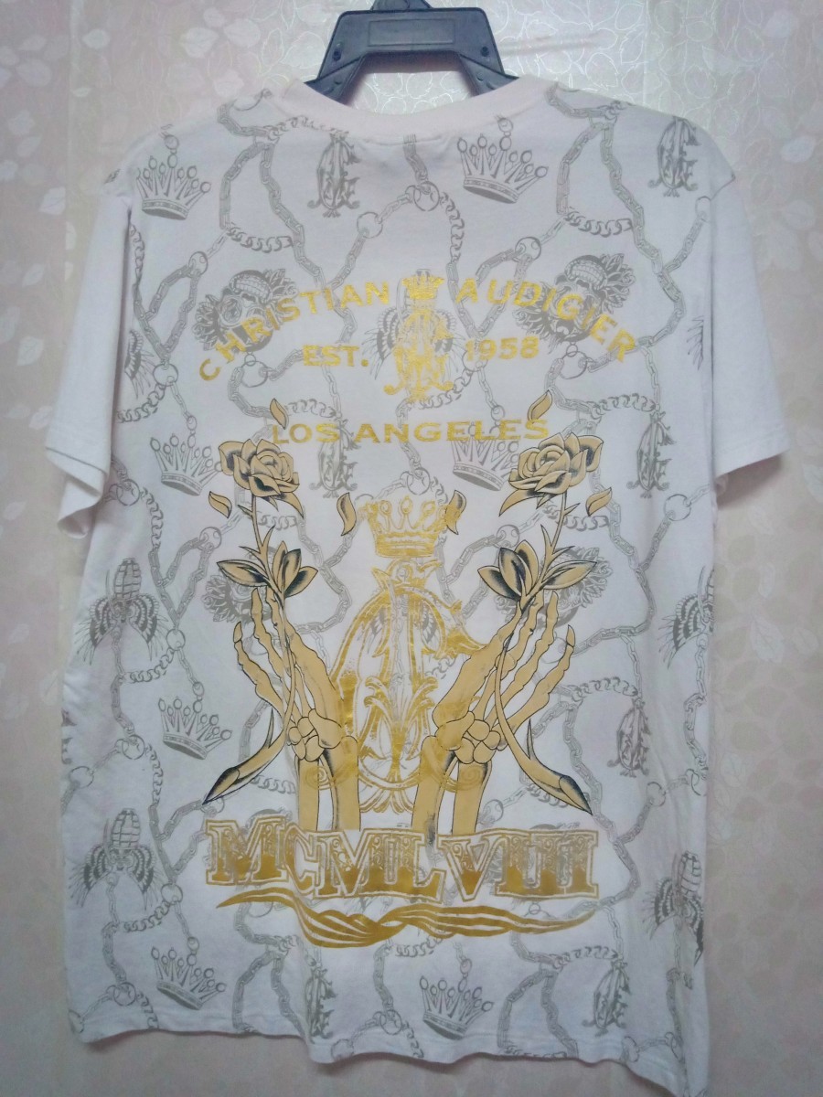 Christian Audigier - Christian Audiger Beads Skull TShirt - 2