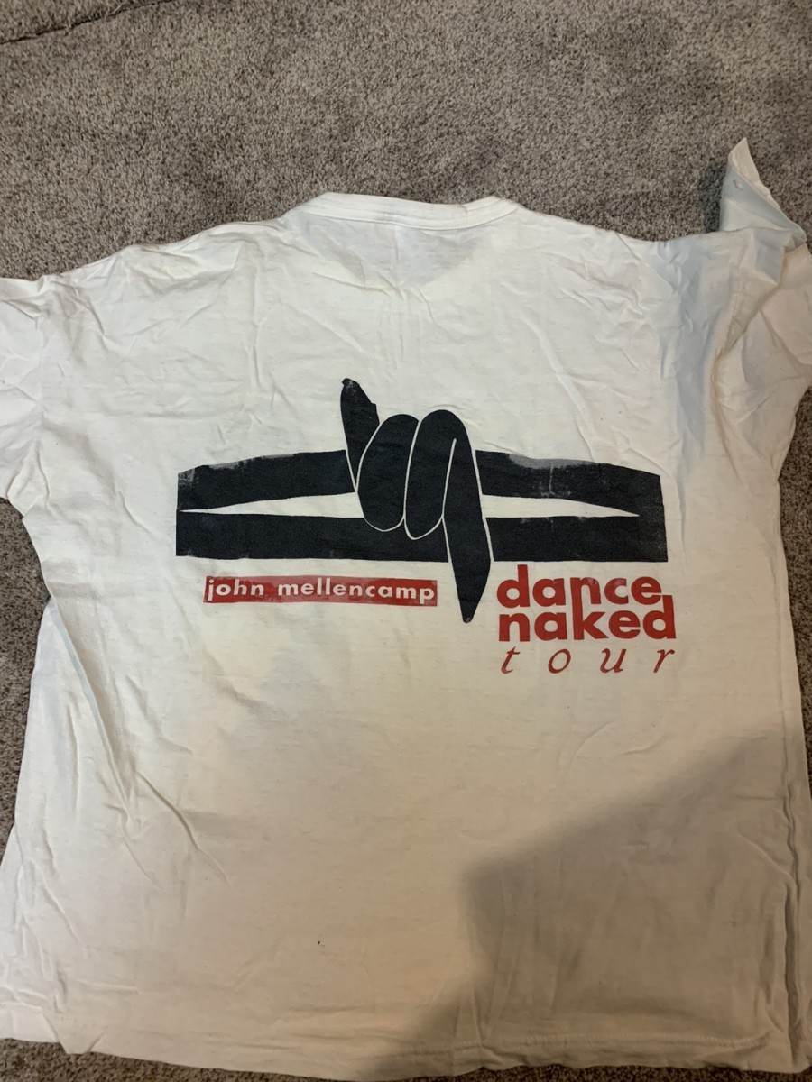 Band Tees - John mellancamp dance naked white band tee - 3