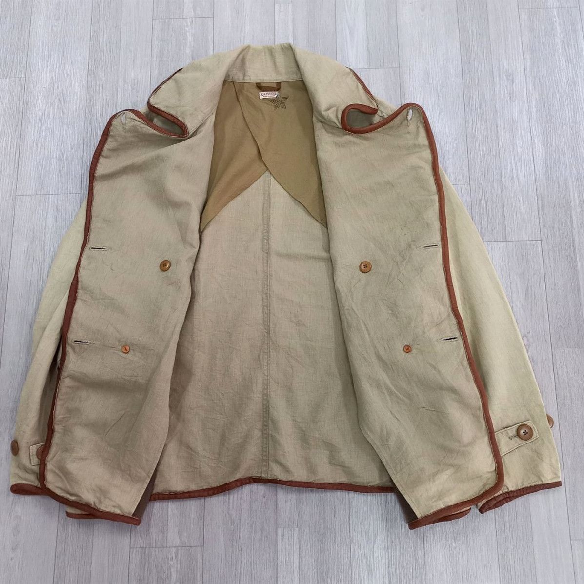 Vintage KAPITAL Hemp Chino Cross P-Coat Jacket - 13
