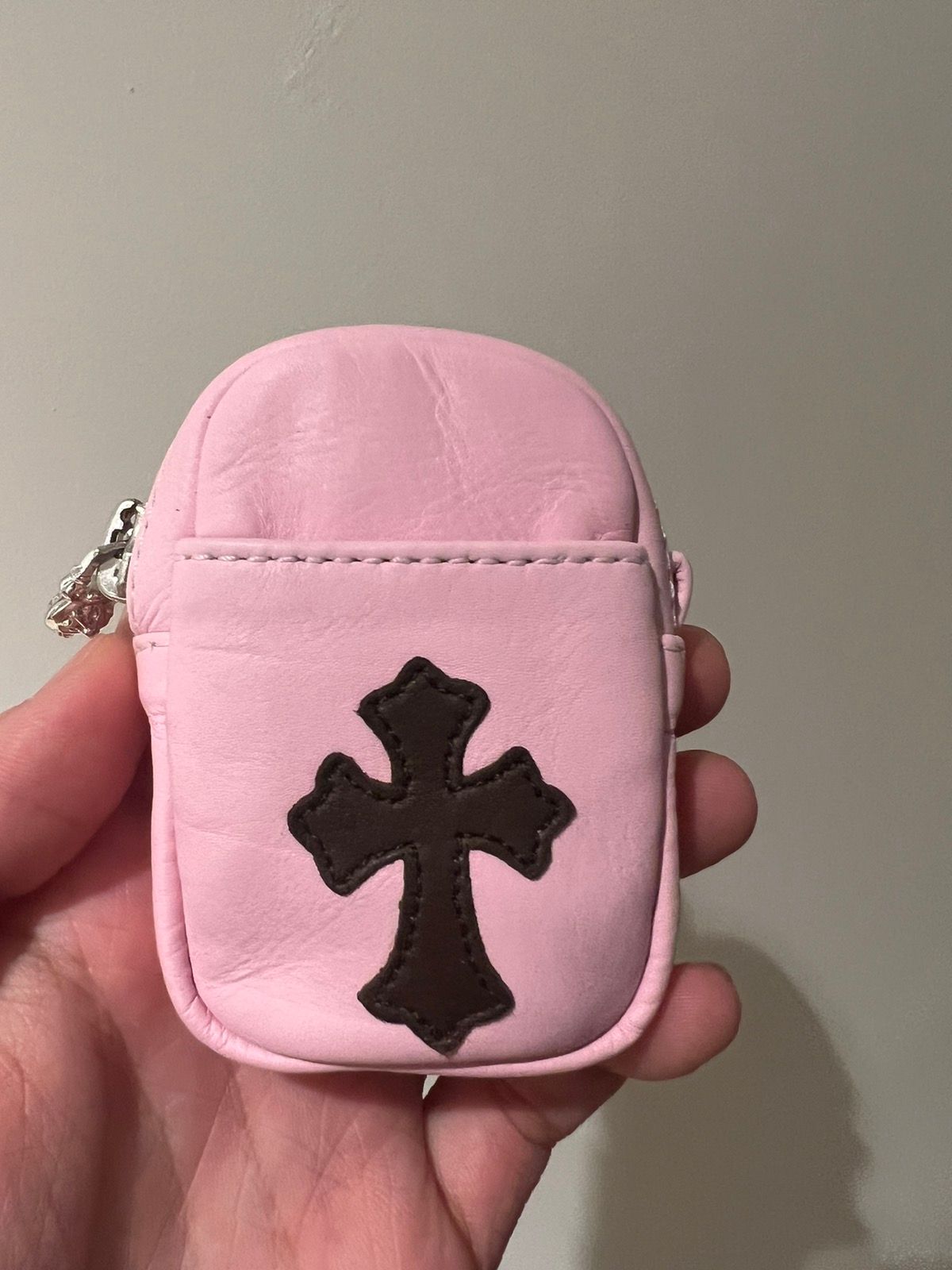 Leather cross patch AirPod case bag - 4