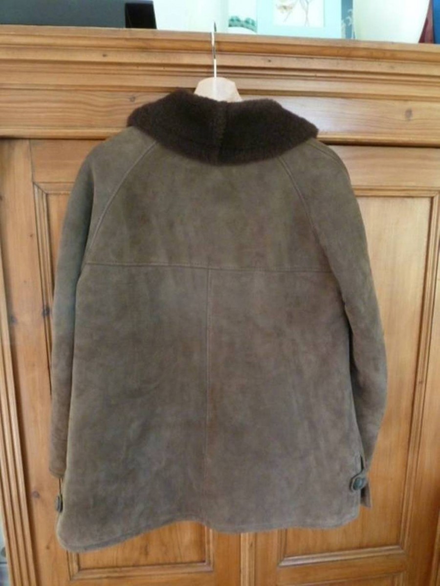 Vintage - 100% Real Sheepskin Lambskin Shearling Coat Jacket - 4