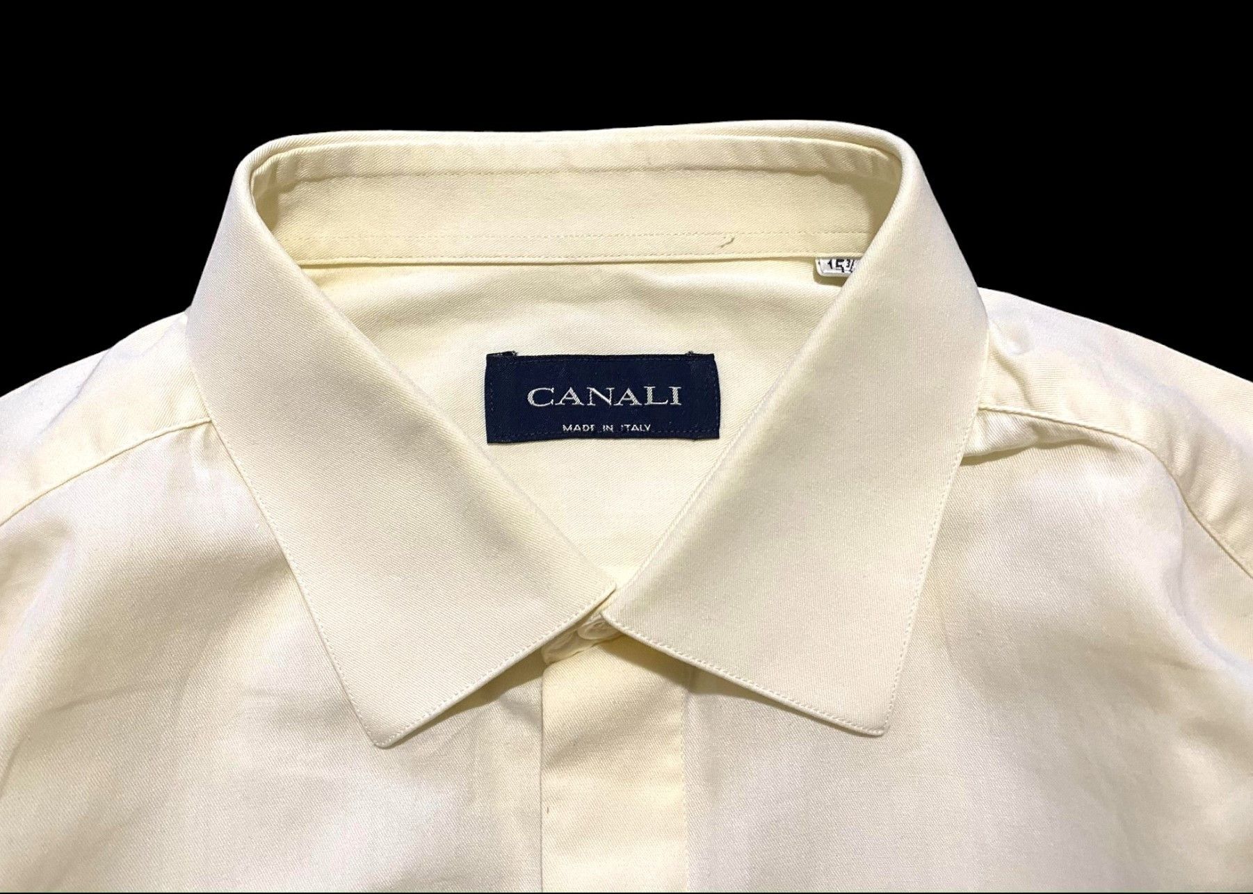 Canali Dress Shirt French Cuff White Cotton Solid 15 3/4 40 - 8