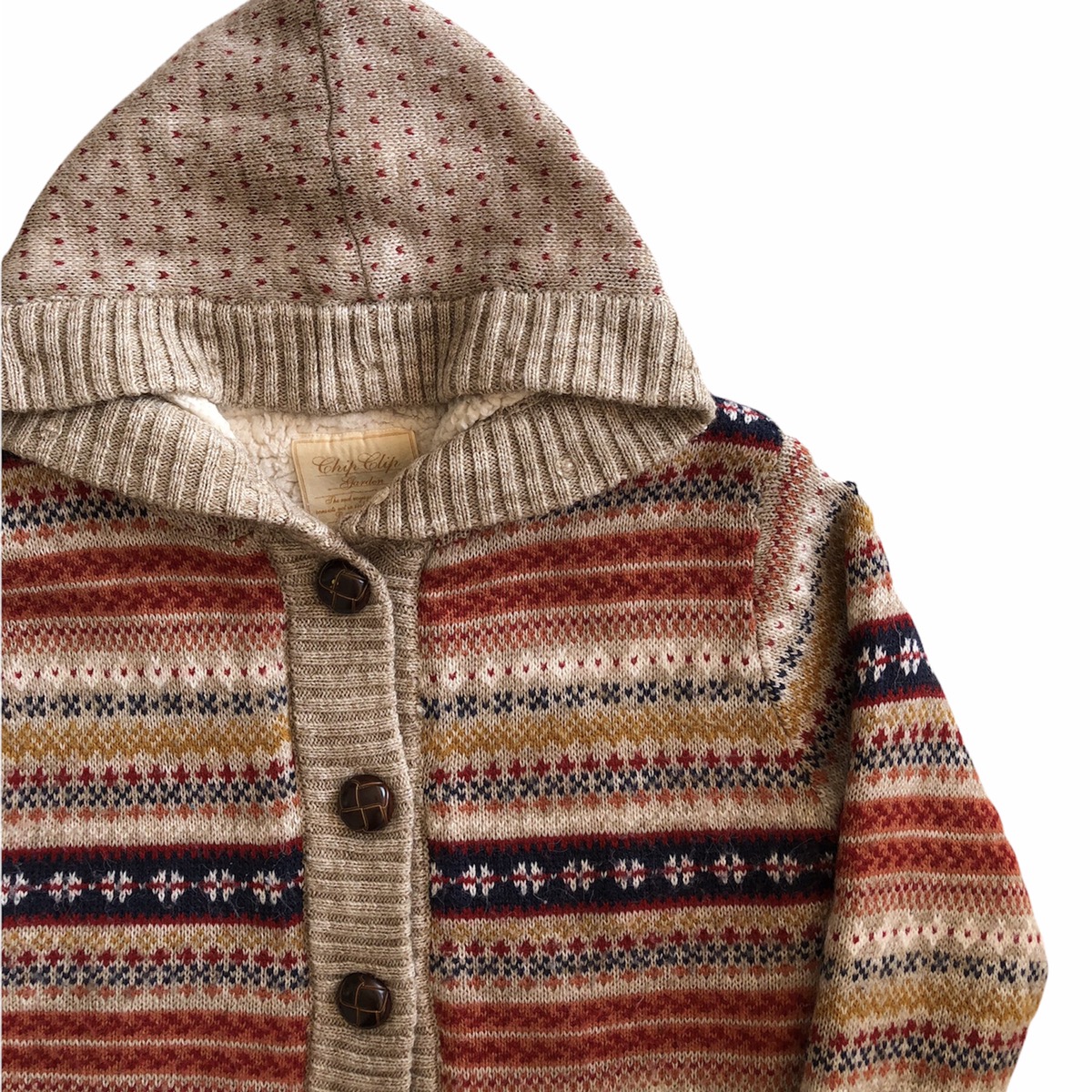 Japanese Brand - Cardigan Hoodie Navajo Knit Fleece Lining - 3