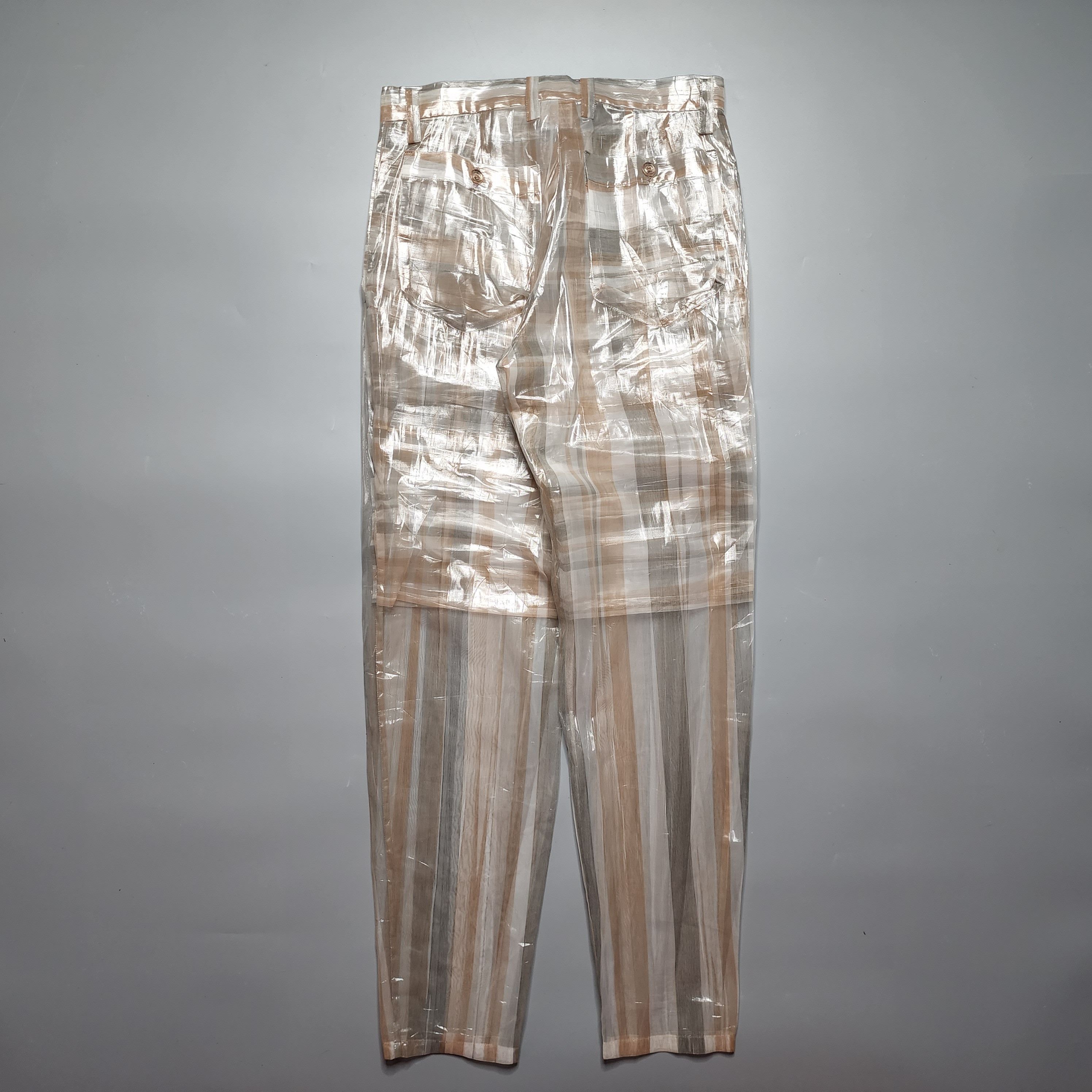 Issey Miyake - SS96 See Through Plaid Trousers - 5