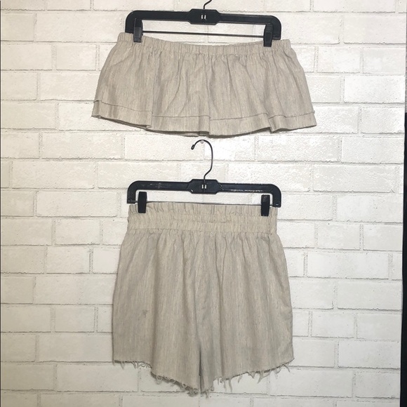 etophe studios - Linen Style Short + Ruffle Bandeau Matching Set - 5