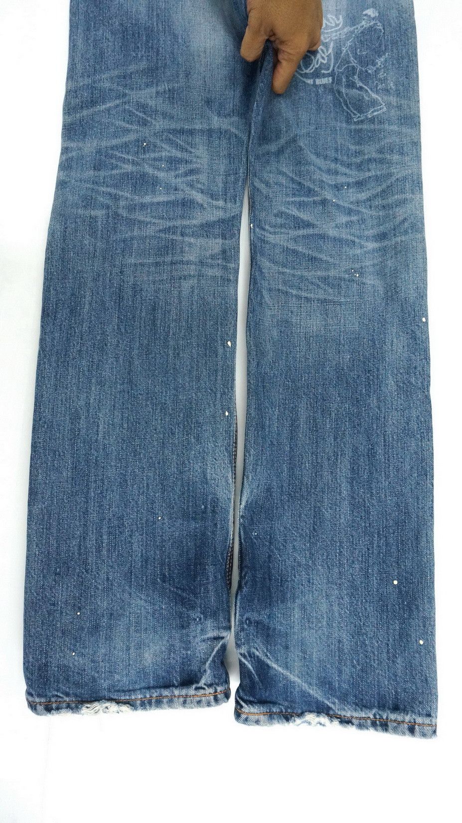 Rare! EDWIN 'Midnight Blues' Reworked Distressed Slim Jeans - 10