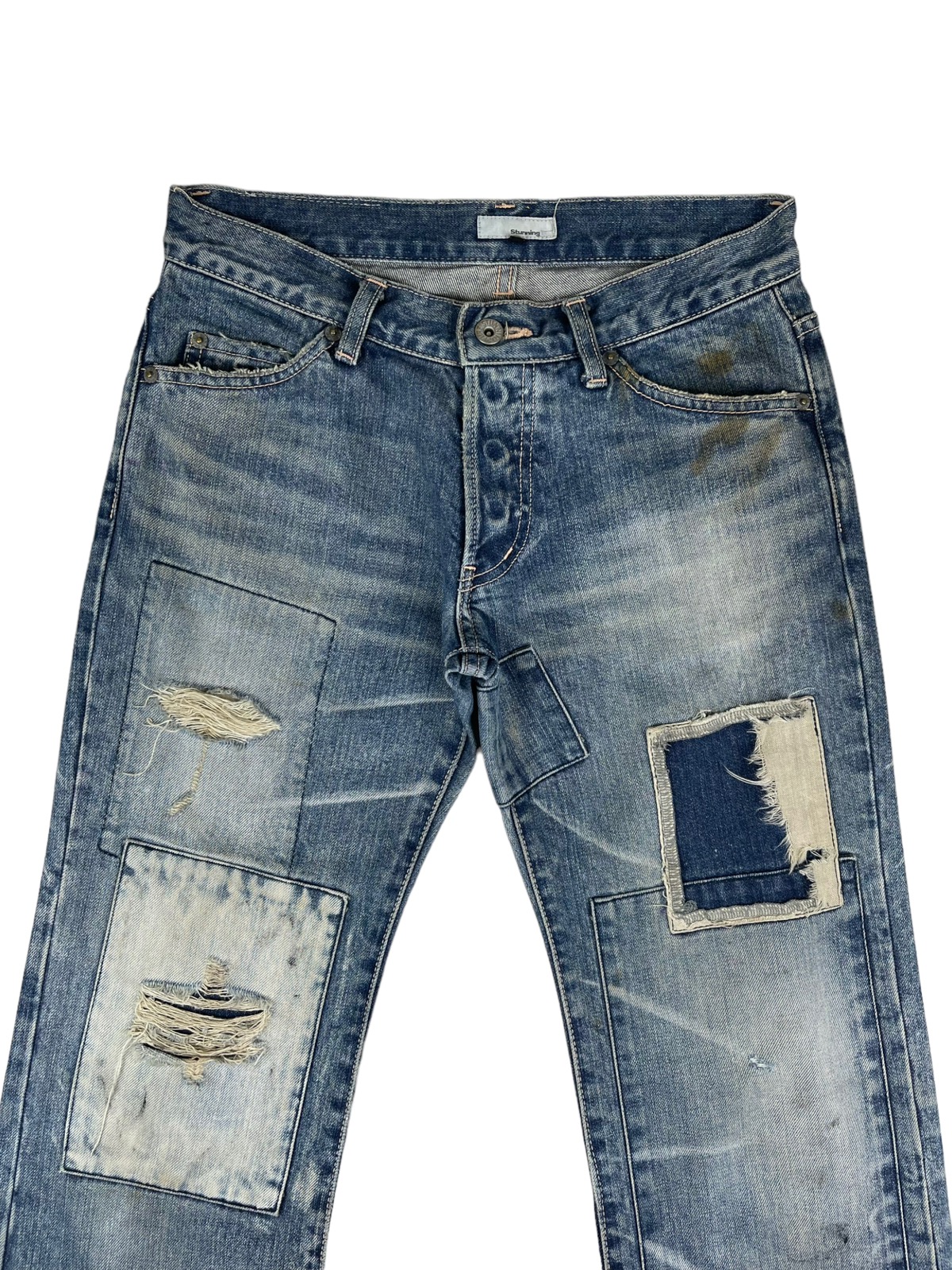 Distressed Denim - Patchwork Distressed Stunning Lure, Trashed Ripped Jeans - 5