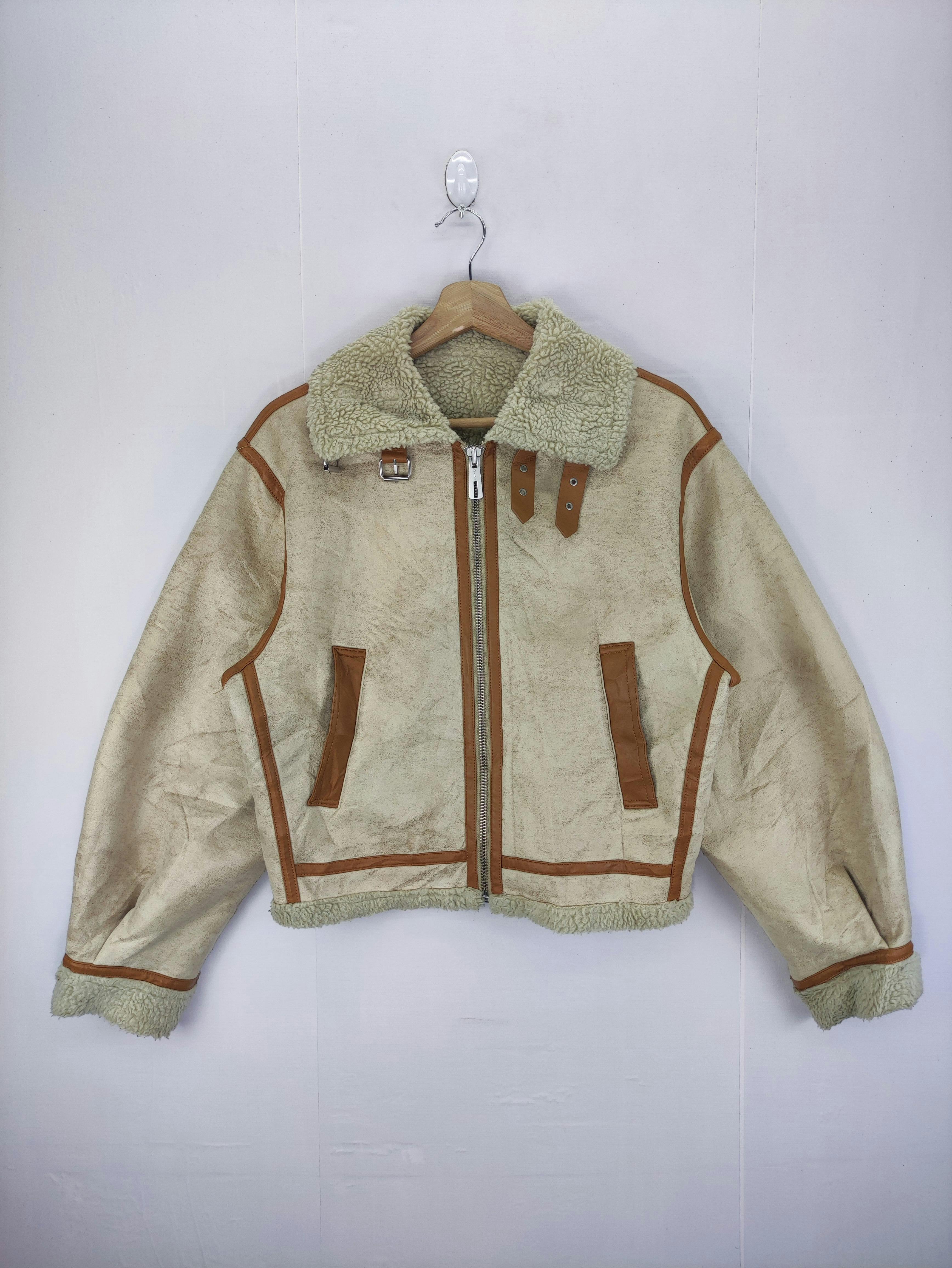 Vintage Sly Moleskin Jacket Lining Sherpa Zipper - 1