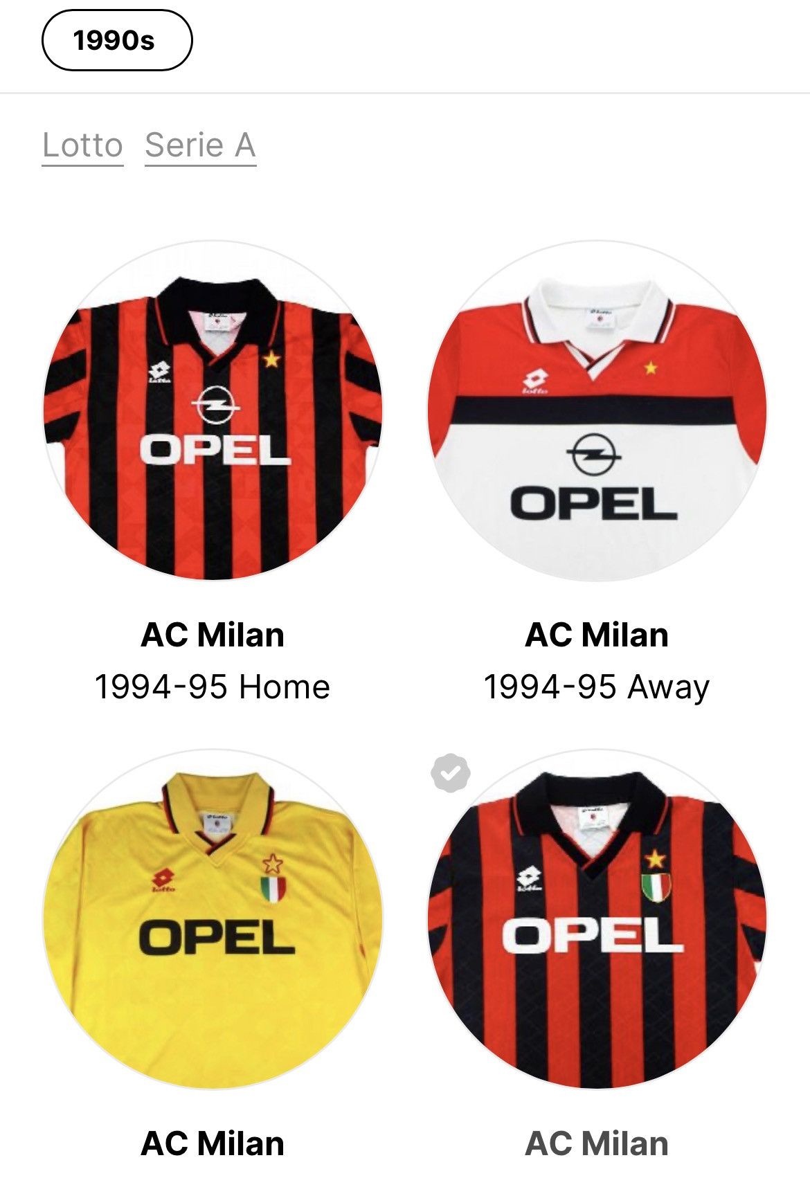 Vintage 1994-1995 AC Milan Home Jersey (M) - 2